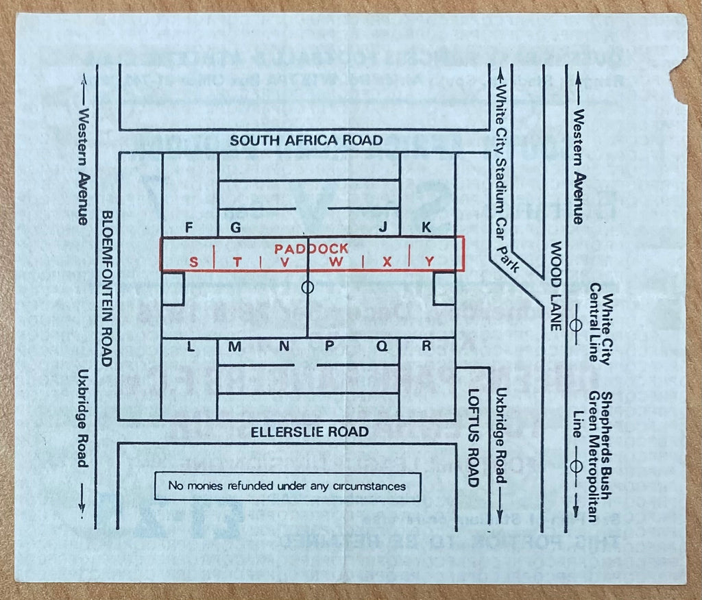 1976/77 ORIGINAL DIVISION ONE TICKET QUEENS PARK RANGERS V TOTTENHAM HOTSPUR