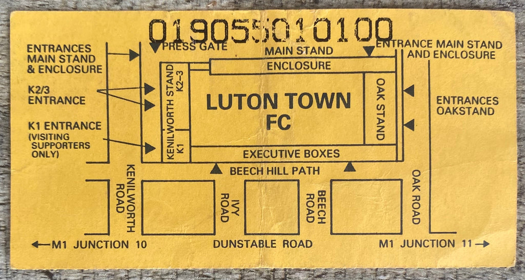 1990/91 ORIGINAL ZENITH DATA SYSTEMS CUP 2ND ROUND TICKET LUTON TOWN V WEST HAM UNITED