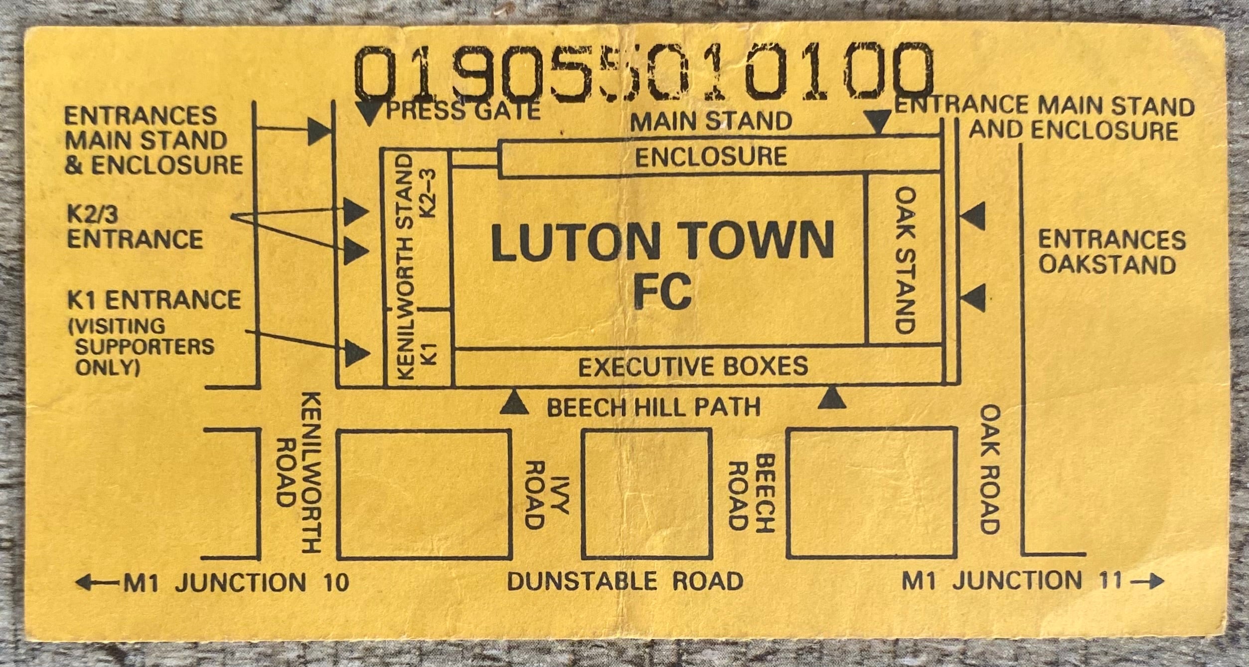 1990/91 ORIGINAL ZENITH DATA SYSTEMS CUP 2ND ROUND TICKET LUTON TOWN V WEST HAM UNITED