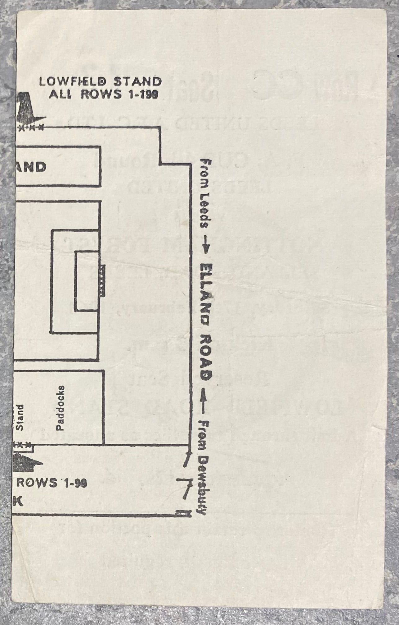 1967/68 ORIGINAL FA CUP 4TH ROUND TICKET LEEDS UNITED V NOTTINGHAM FOREST