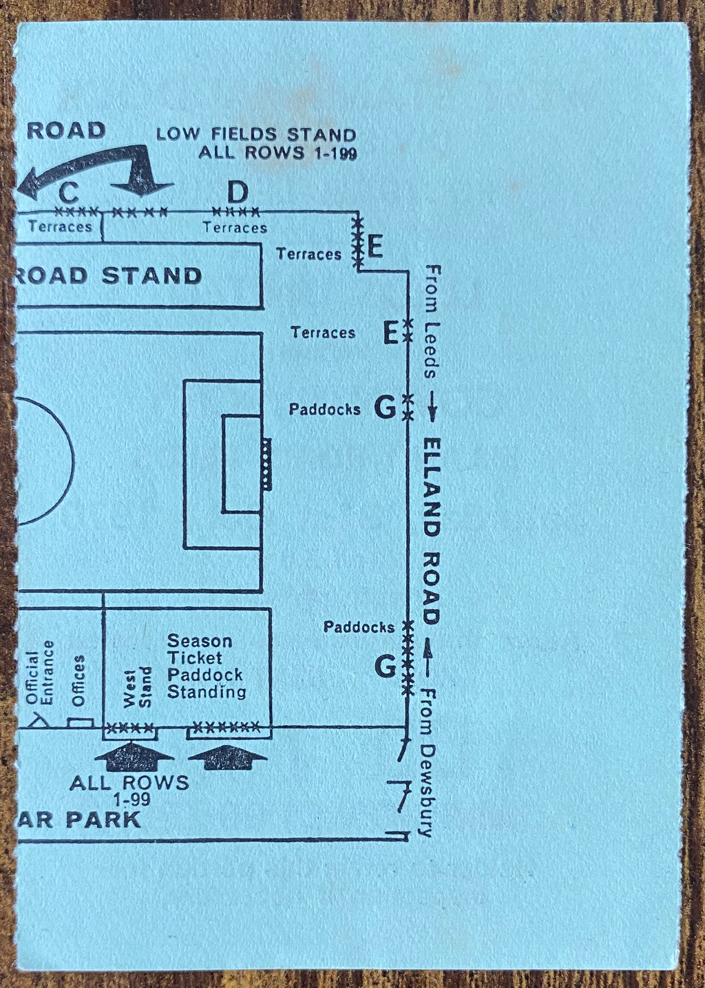 1970/71 ORIGINAL DIVISION ONE TICKET LEEDS UNITED V COVENTRY CITY