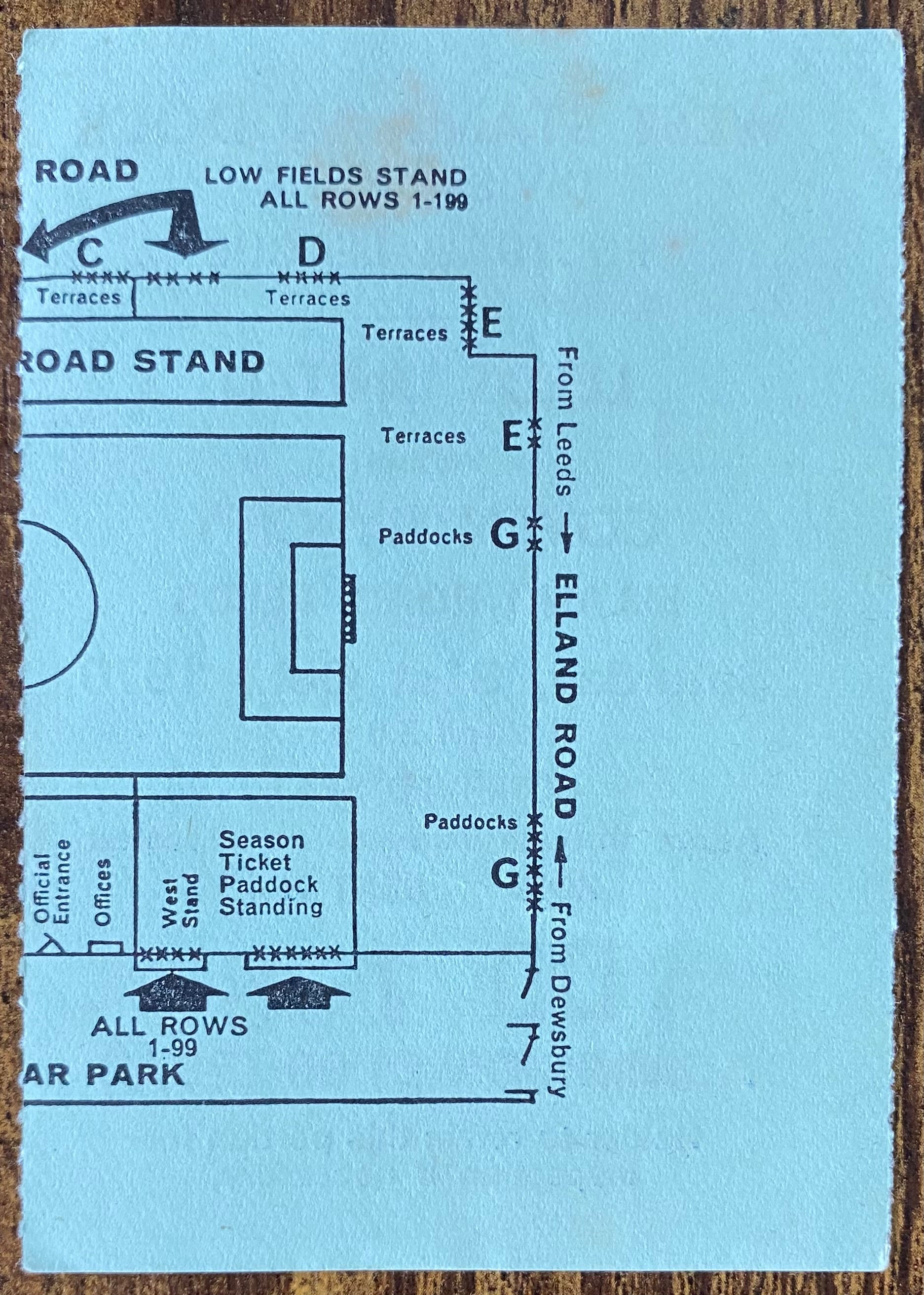1970/71 ORIGINAL DIVISION ONE TICKET LEEDS UNITED V COVENTRY CITY