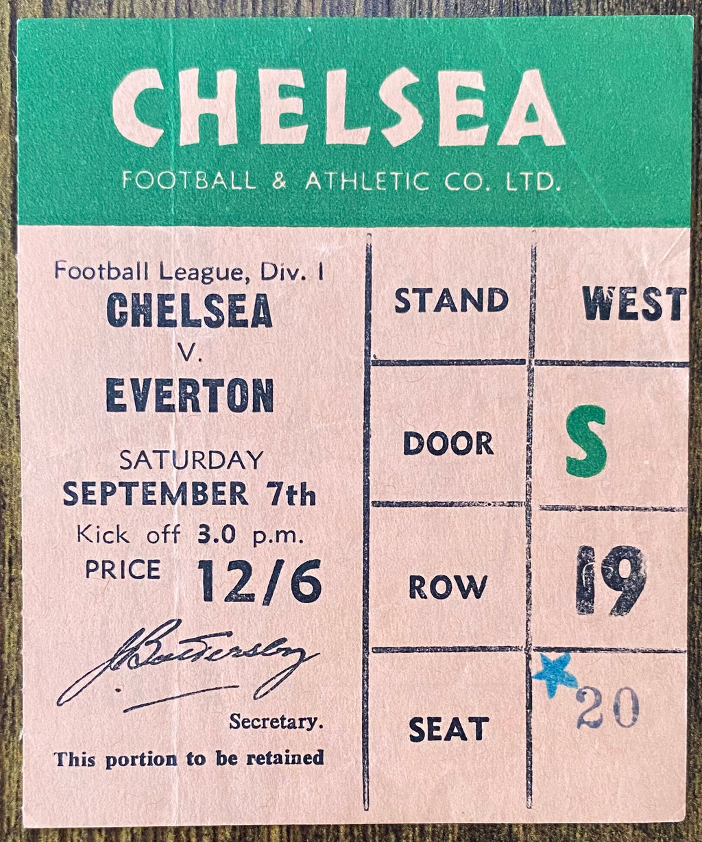 1968/69 ORIGINAL  DIVISION 1 TICKET CHELSEA V EVERTON