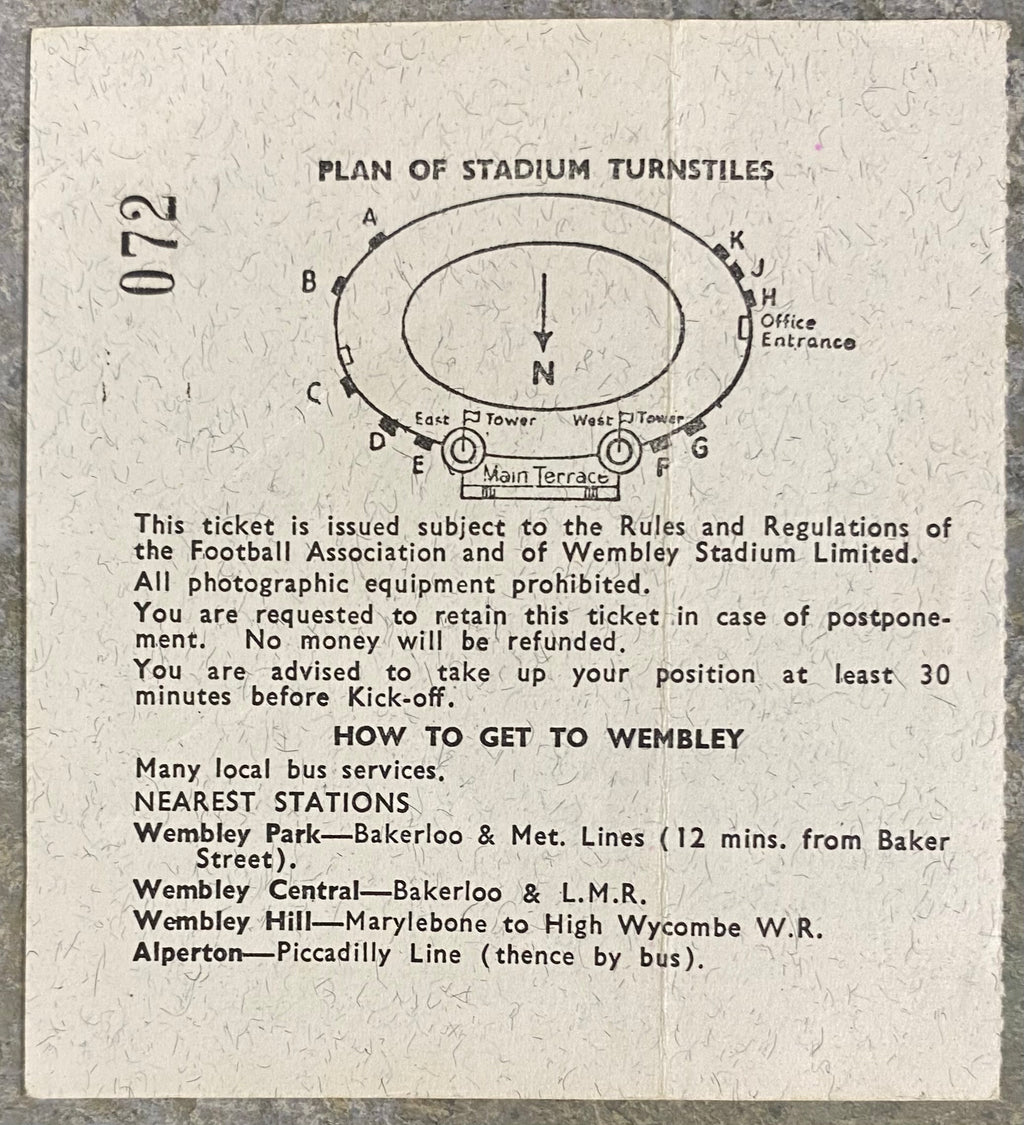 1966 ORIGINAL WORLD CUP 1ST ROUND TICKET ENGLAND V FRANCE @ WEMBLEY