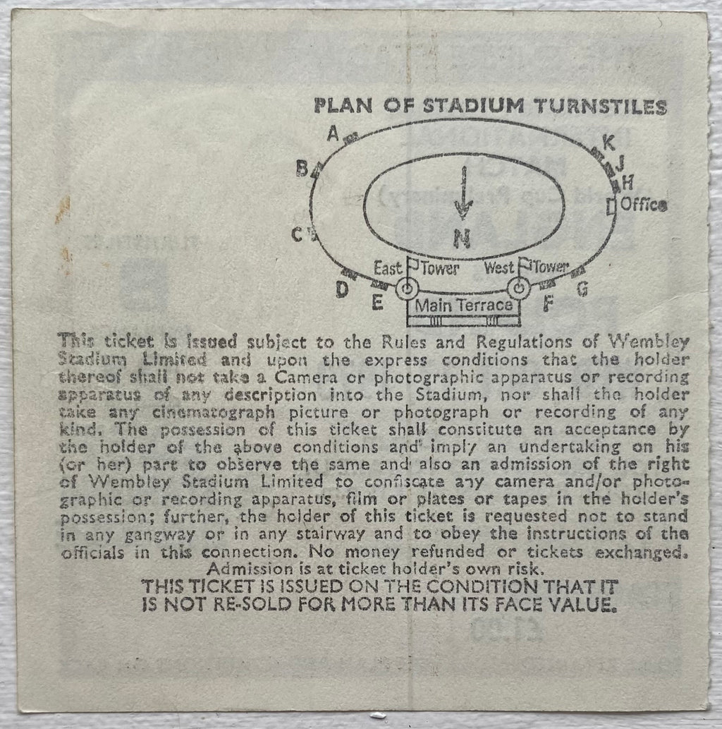 1973 ORIGINAL WORLD CUP QUALIFYING TICKET ENGLAND V POLAND