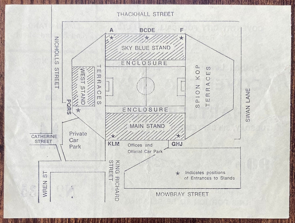 1972/73 ORIGINAL LEAGUE CUP 2ND ROUND TICKET COVENTRY CITY V HARTLEPOOL UNITED
