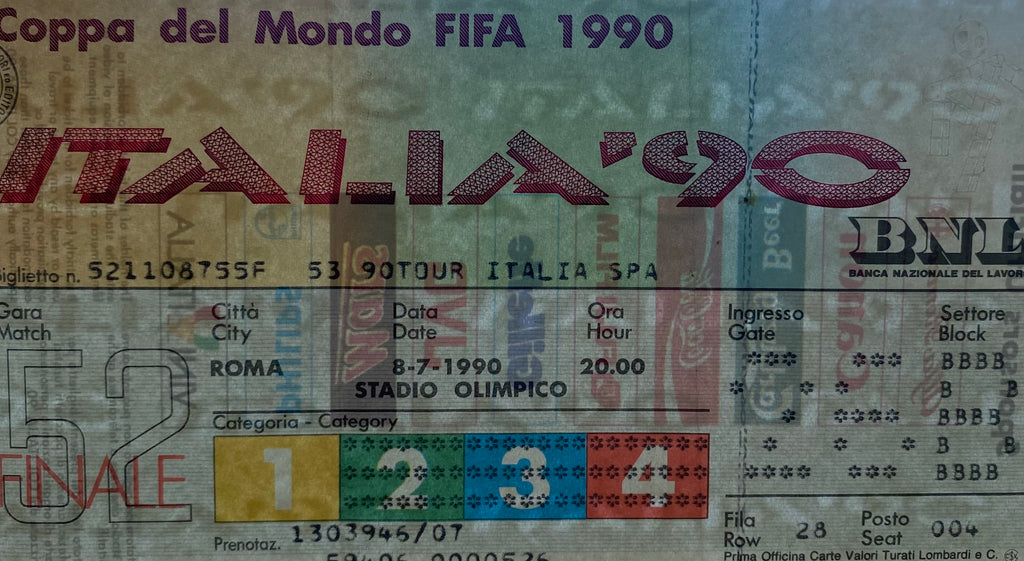 1990 ORIGINAL WORLD CUP FINAL TICKET ARGENTINA V WEST GERMANY @ ROME