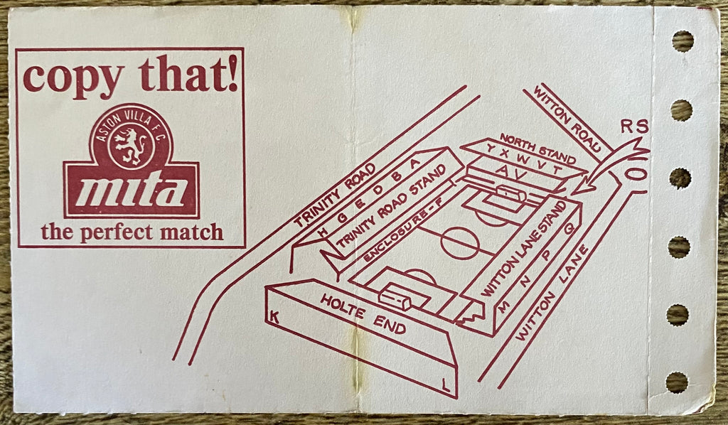 1992/93 ORIGINAL COCA COLA 4TH ROUND TICKET ASTON VILLA V IPSWICH TOWN