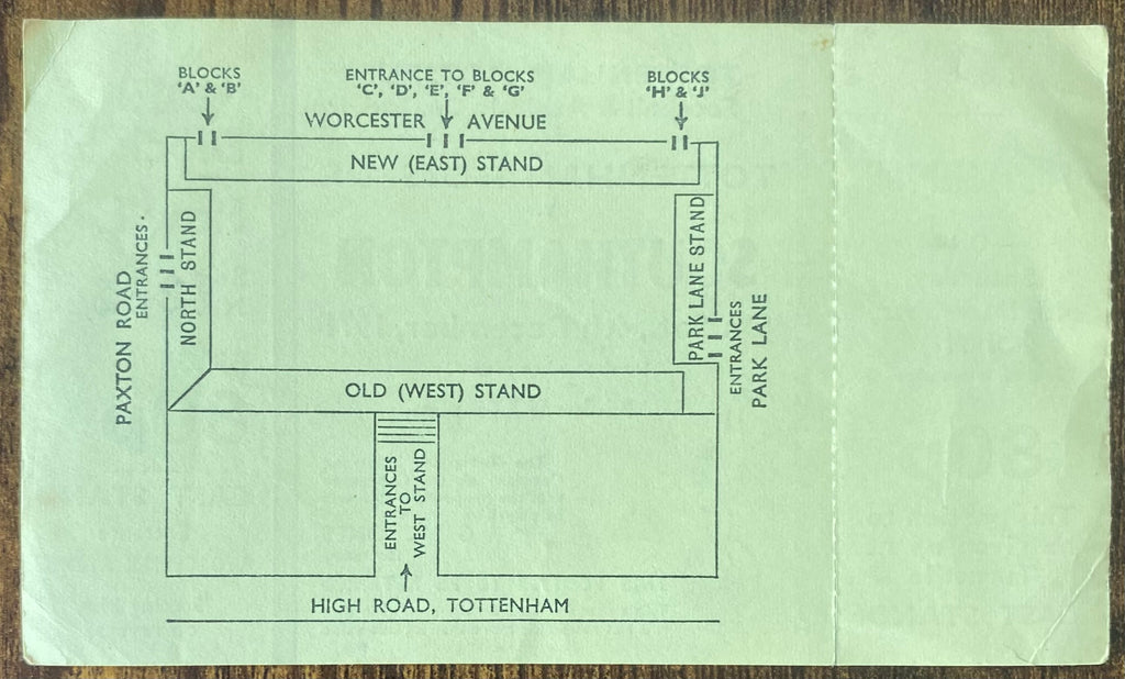 1971/72 ORIGINAL DIVISION ONE UNUSED TICKET TOTTENHAM HOTSPUR V SOUTHAMPTON
