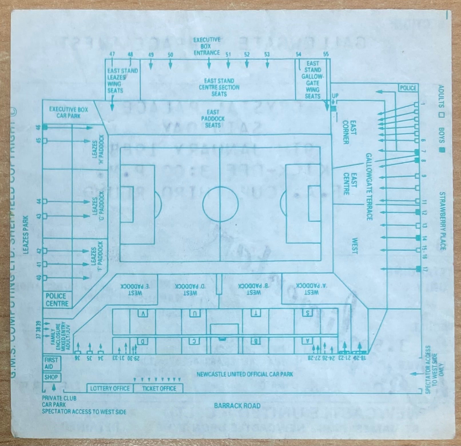 1987/88 ORIGINAL FA CUP 3RD ROUND TICKET NEWCASTLE UNITED V CRYSTAL PALACE