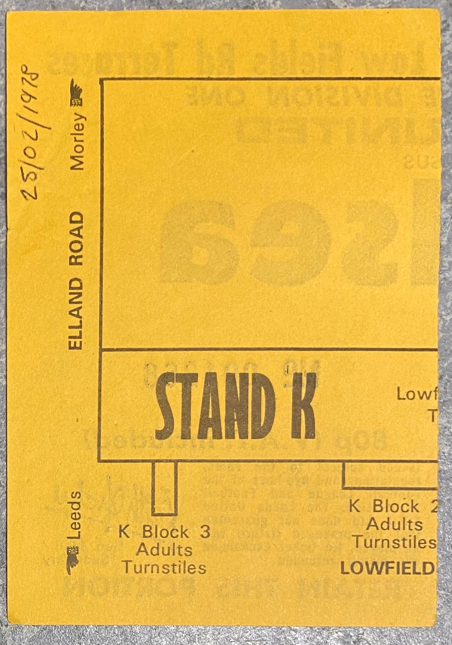 1977/78 ORIGINAL DIVISION ONE TICKET LEEDS UNITED V CHELSEA