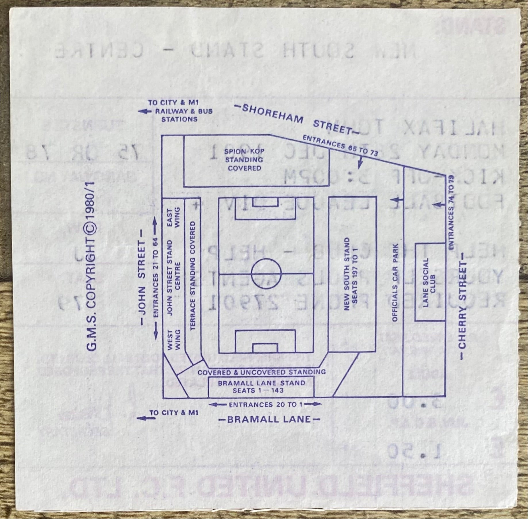 1981/82 ORIGINAL DIVISION FOUR TICKET SHEFFIELD UNITED V HALIFAX TOWN