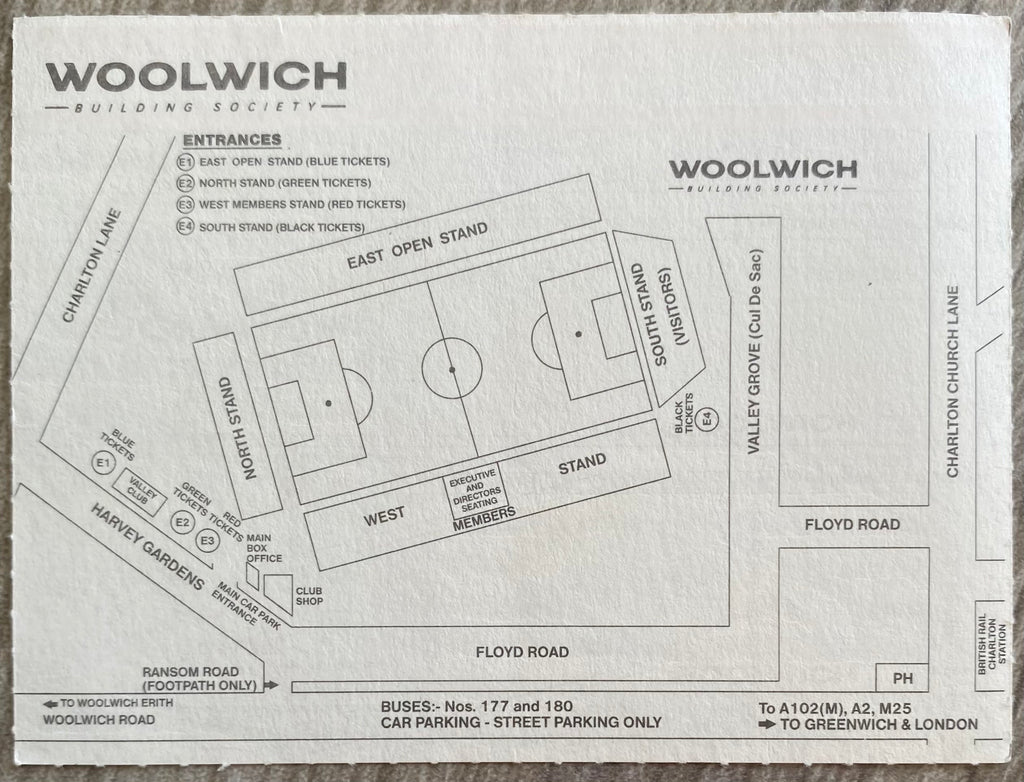 1992/93 ORIGINAL DIVISION 1 TICKET CHARLTON ATHLETIC V CAMBRIDGE UNITED