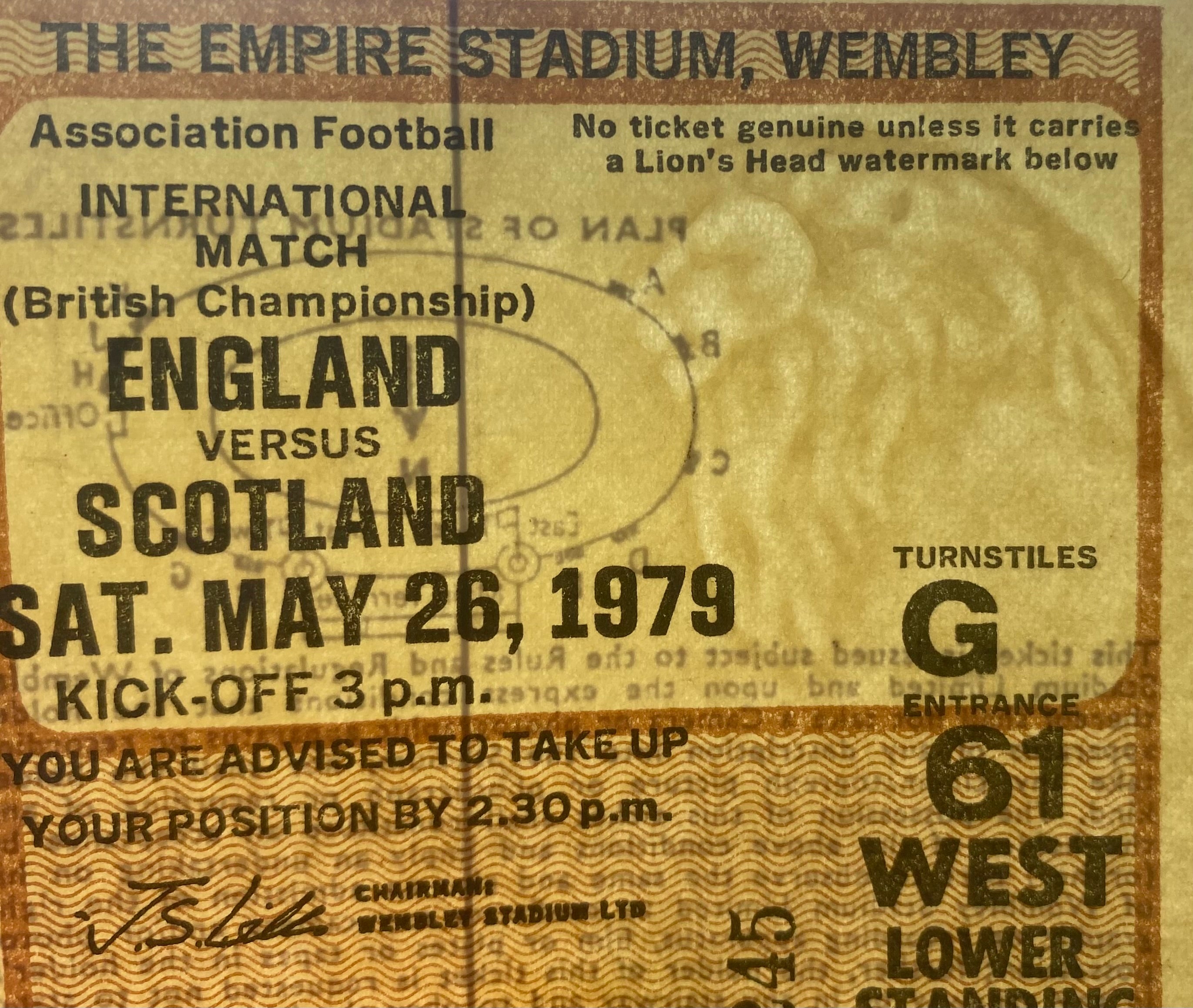 1979 ORIGINAL BRITISH HOME INTERNATIONAL CHAMPIONSHIPS TICKET ENGLAND V SCOTLAND