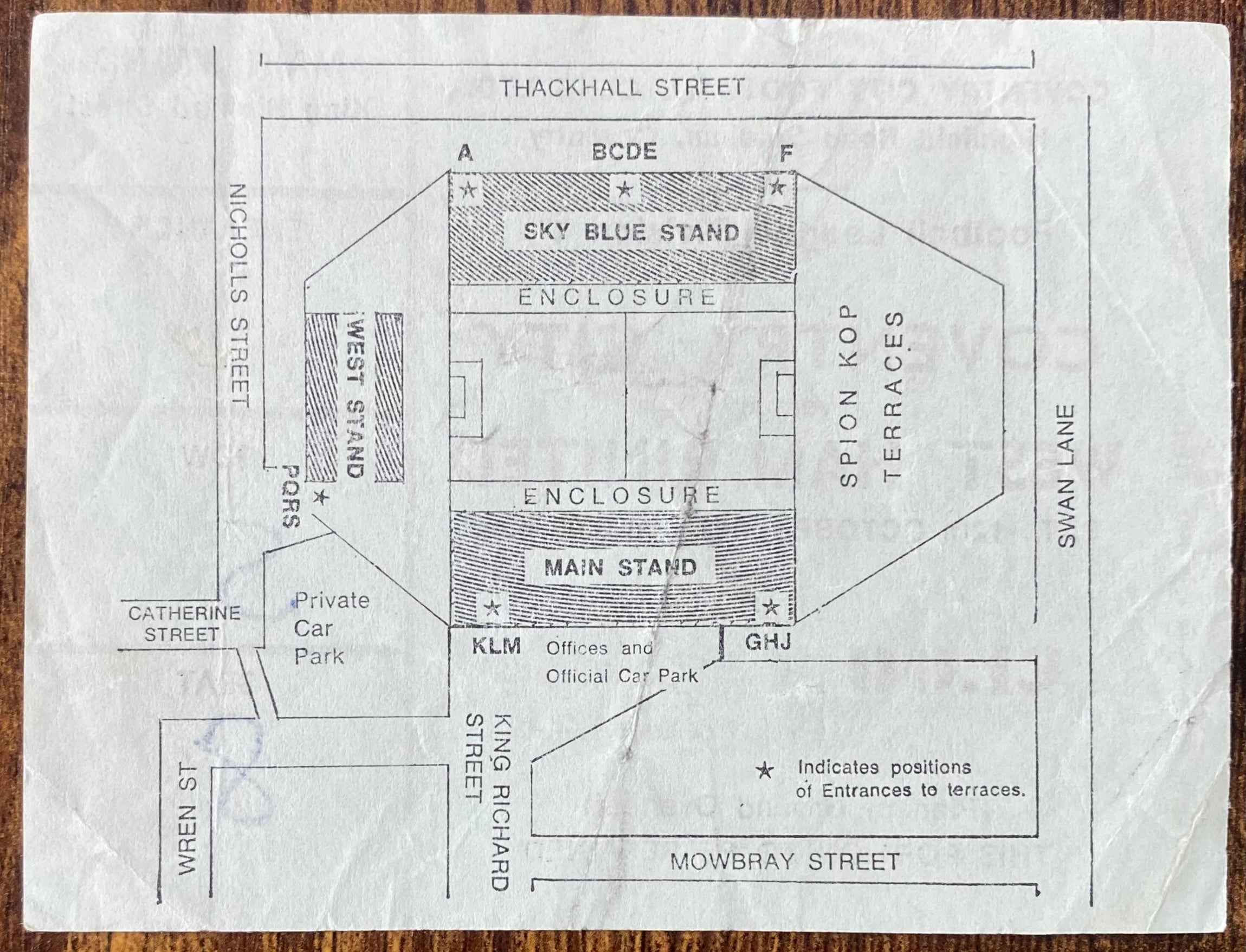 1974/75 ORIGINAL DIVISION 1 TICKET COVENTRY CITY V WEST HAM UNITED
