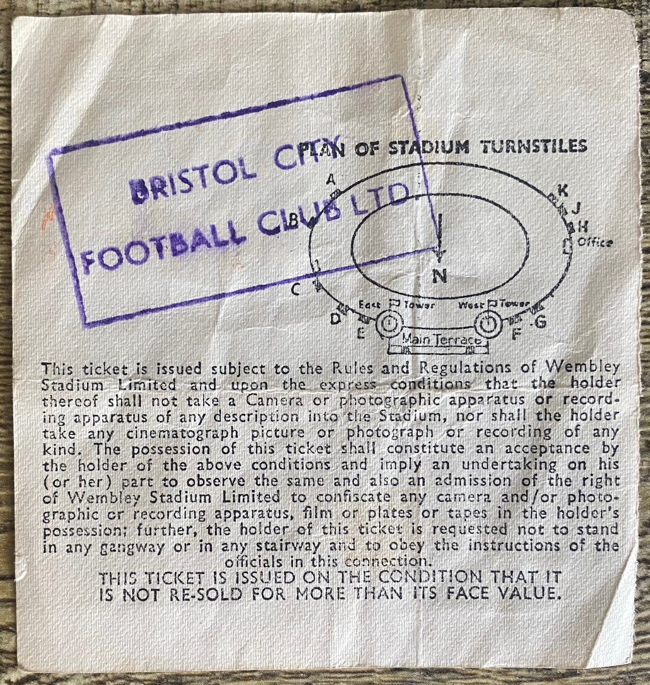 1971 ORIGINAL FA CUP FINAL TICKET ARSENAL V LIVERPOOL