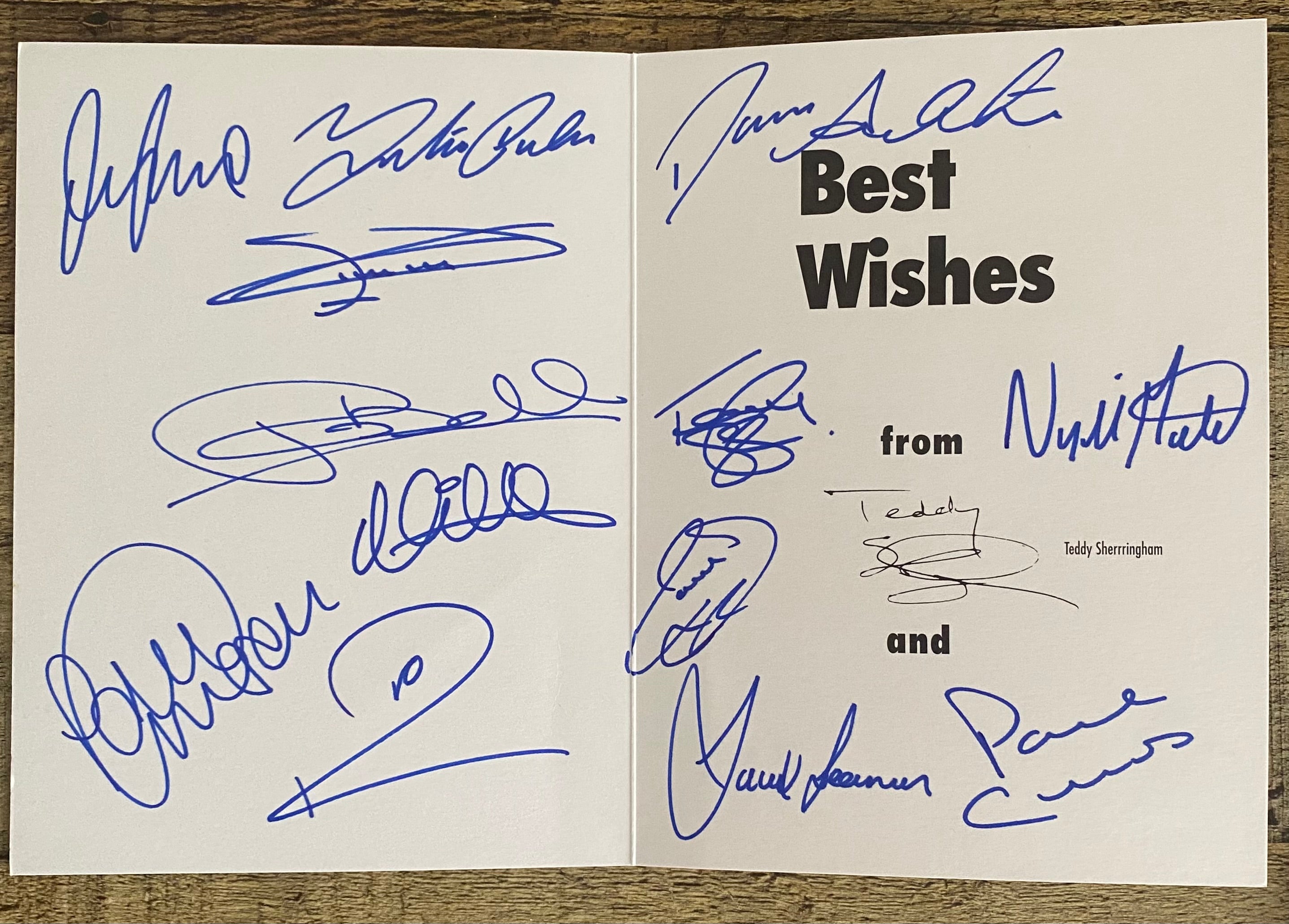 1998 CARD SIGNED BY 13 OF ENGLAND 98 WORLD CUP SQUAD V SAUDI ARABIA AT WEMBLEY (23/05/98)