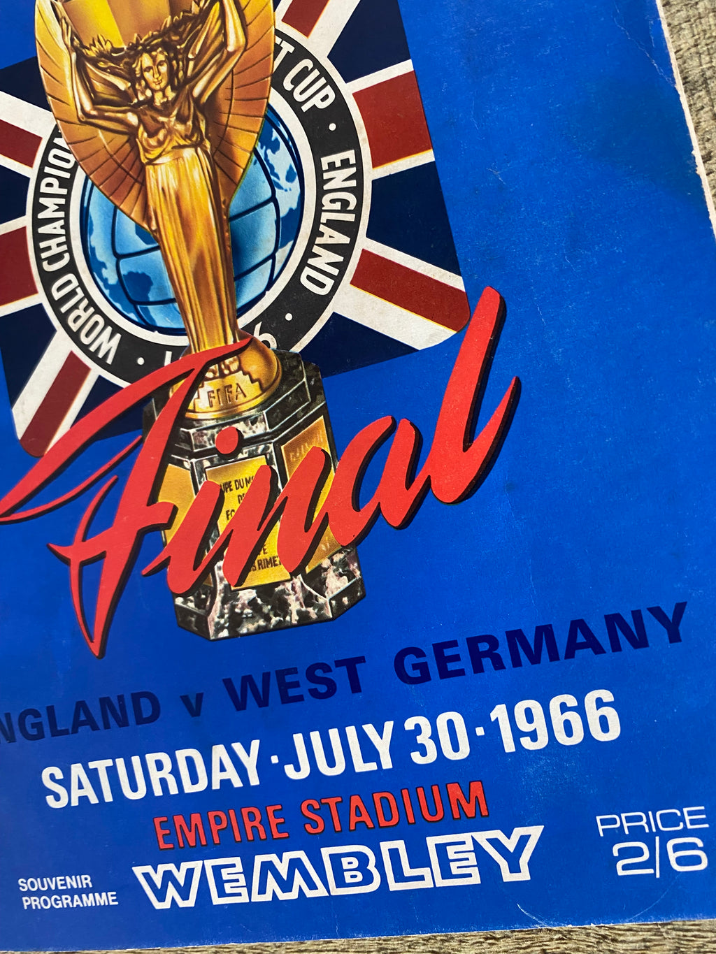 1966 WORLD CUP ORIGINAL OFFICIAL FINAL PROGRAMME ENGLAND V WEST GERMANY