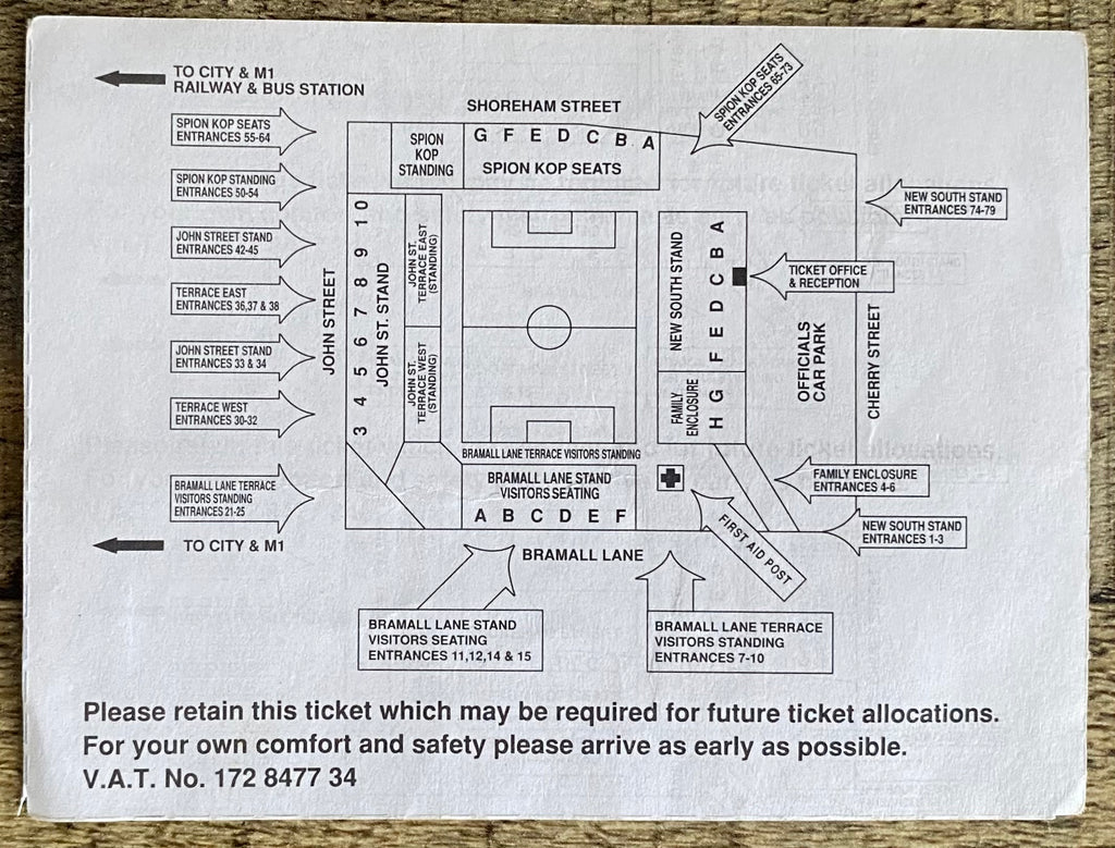 1992/93 ORIGINAL COCA COLA 3RD ROUND TICKET SHEFFIELD UNITED V LIVERPOOL