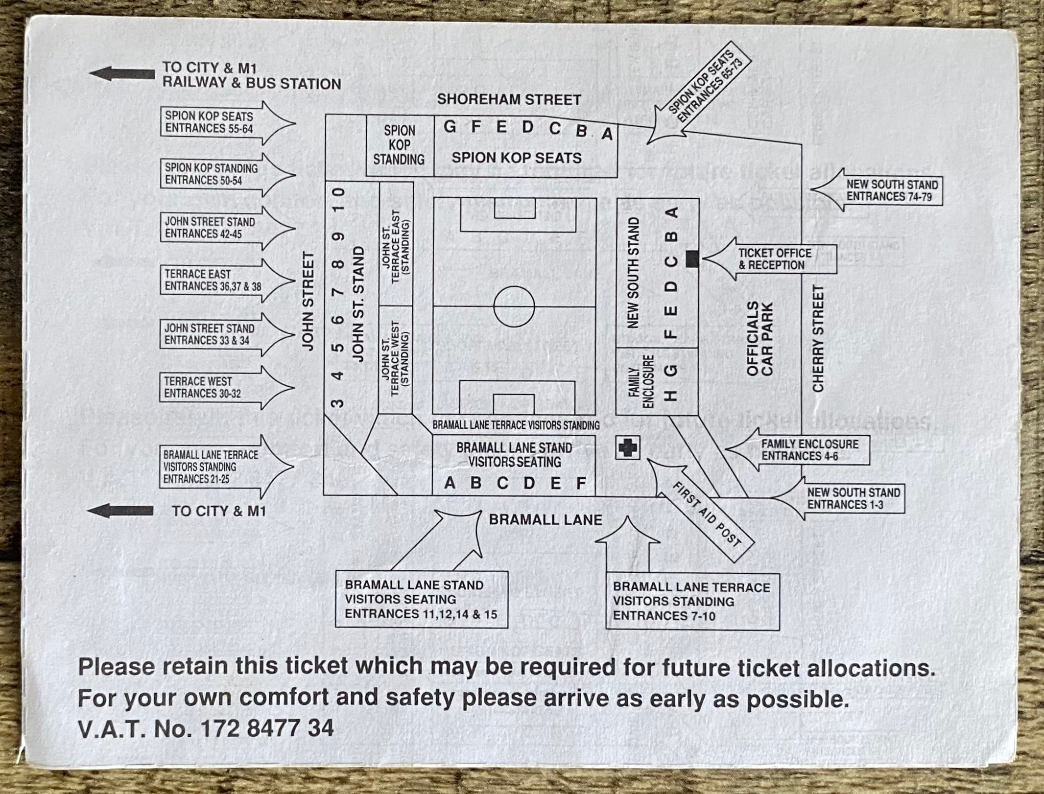 1992/93 ORIGINAL COCA COLA 3RD ROUND TICKET SHEFFIELD UNITED V LIVERPOOL