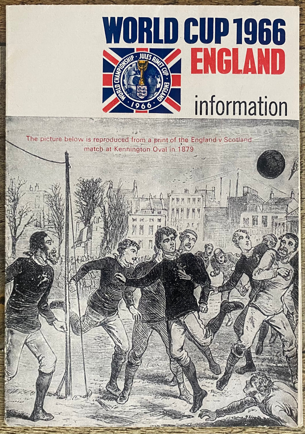 1966 WORLD CUP ORIGINAL OFFICIAL TICKET INFORMATION FOLD OUT BOOKLET