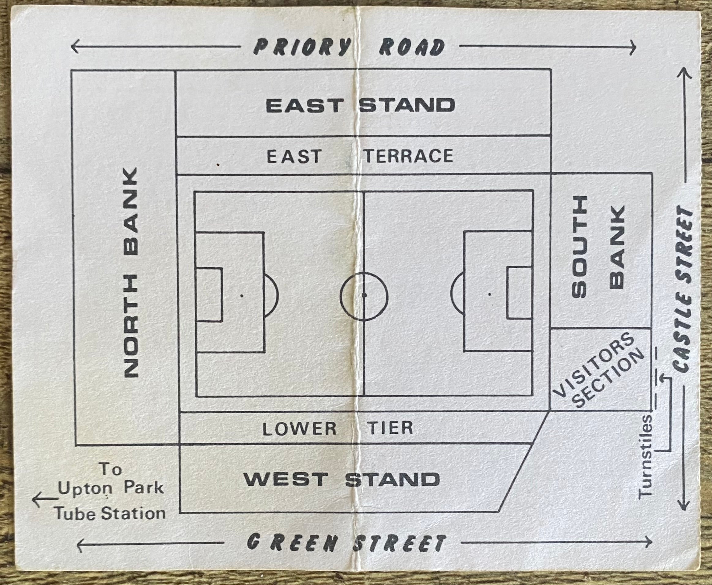 1989/90 ORIGINAL DIVISION 2 TICKET WEST HAM UNITED V WOLVERHAMPTON WANDERERS