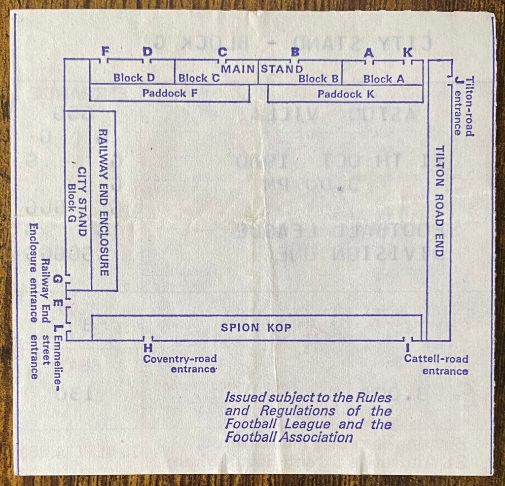 1980/81 ORIGINAL DIVISION 1 TICKET BIRMINGHAM CITY V ASTON VILLA