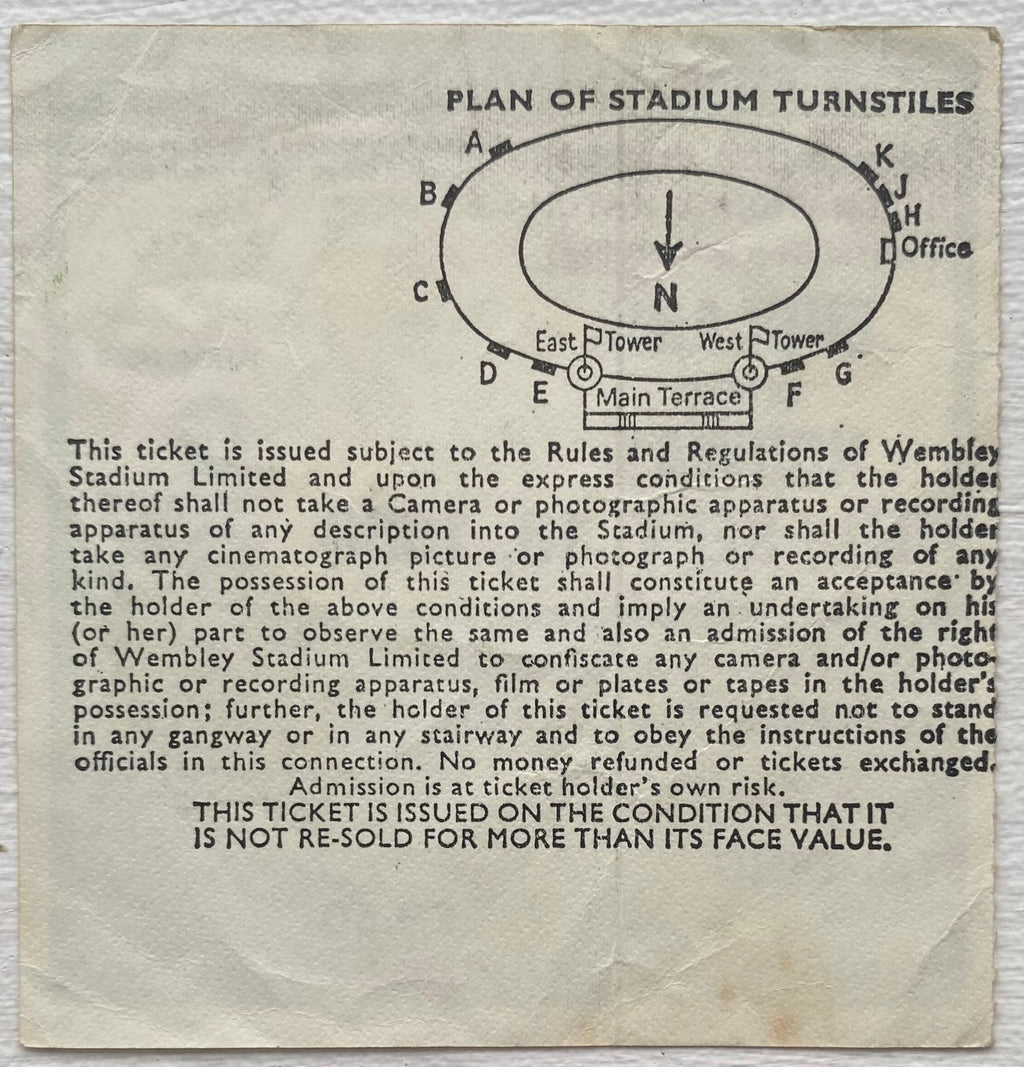 1980 ORIGINAL WORLD CUP QUALIFYING TICKET ENGLAND V NORWAY