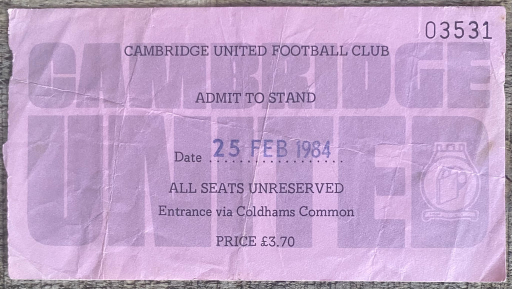1983/84 ORIGINAL DIVISION 2 TICKET CAMBRIDGE UNITED V PORTSMOUTH