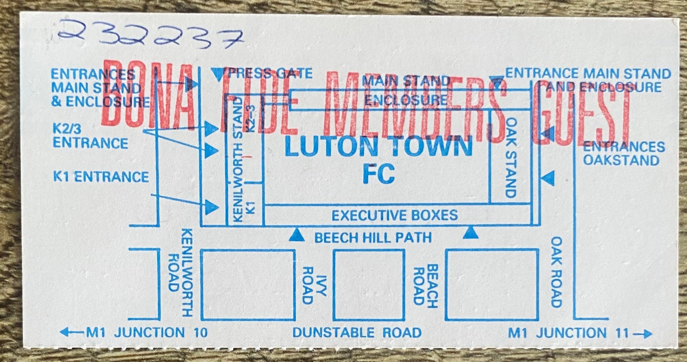 1990/91 ORIGINAL DIVISION ONE TICKET LUTON TOWN V CRYSTAL PALACE