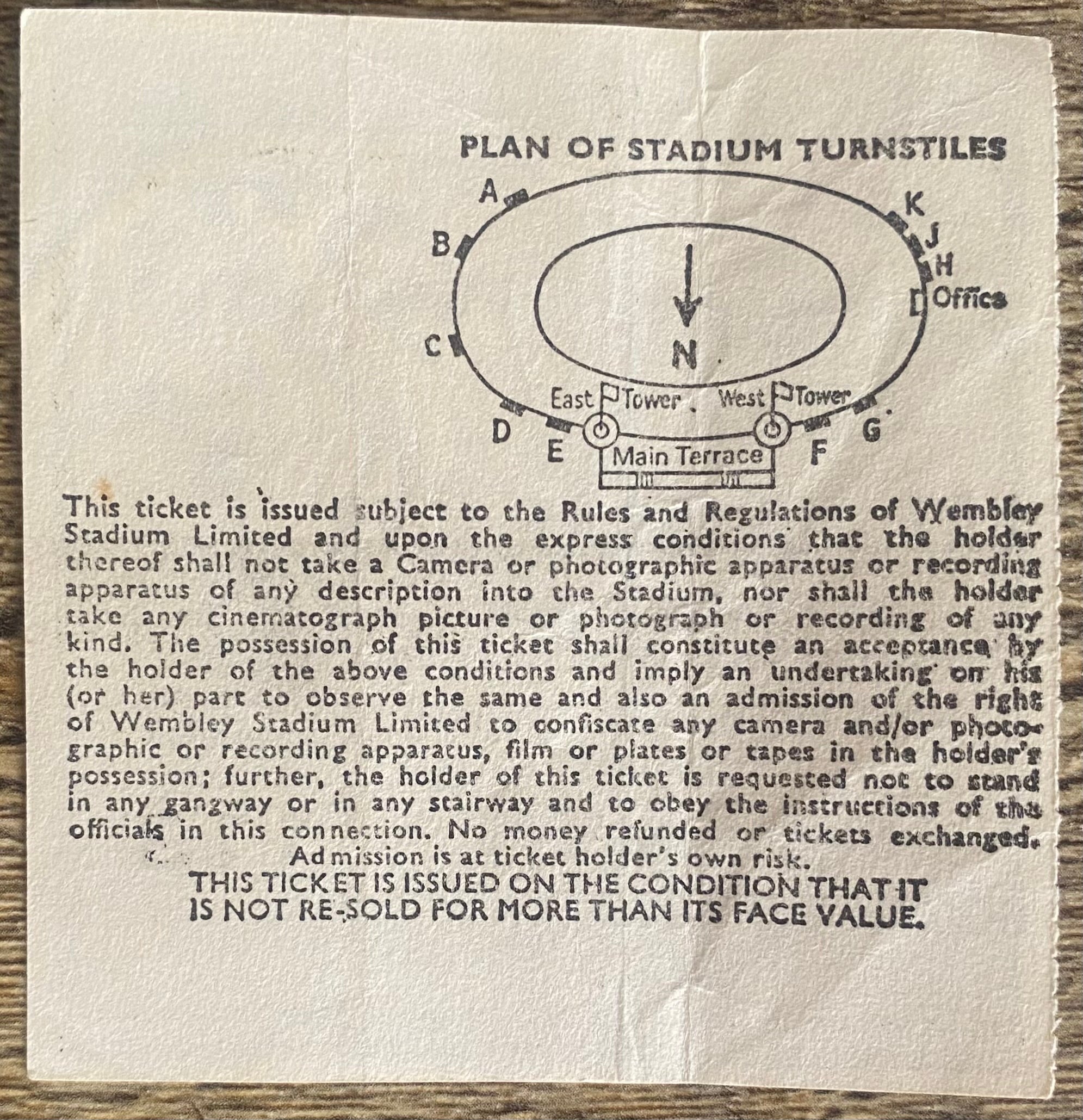 1979 ORIGINAL CHARITY SHIELD TICKET LIVERPOOL V ARSENAL