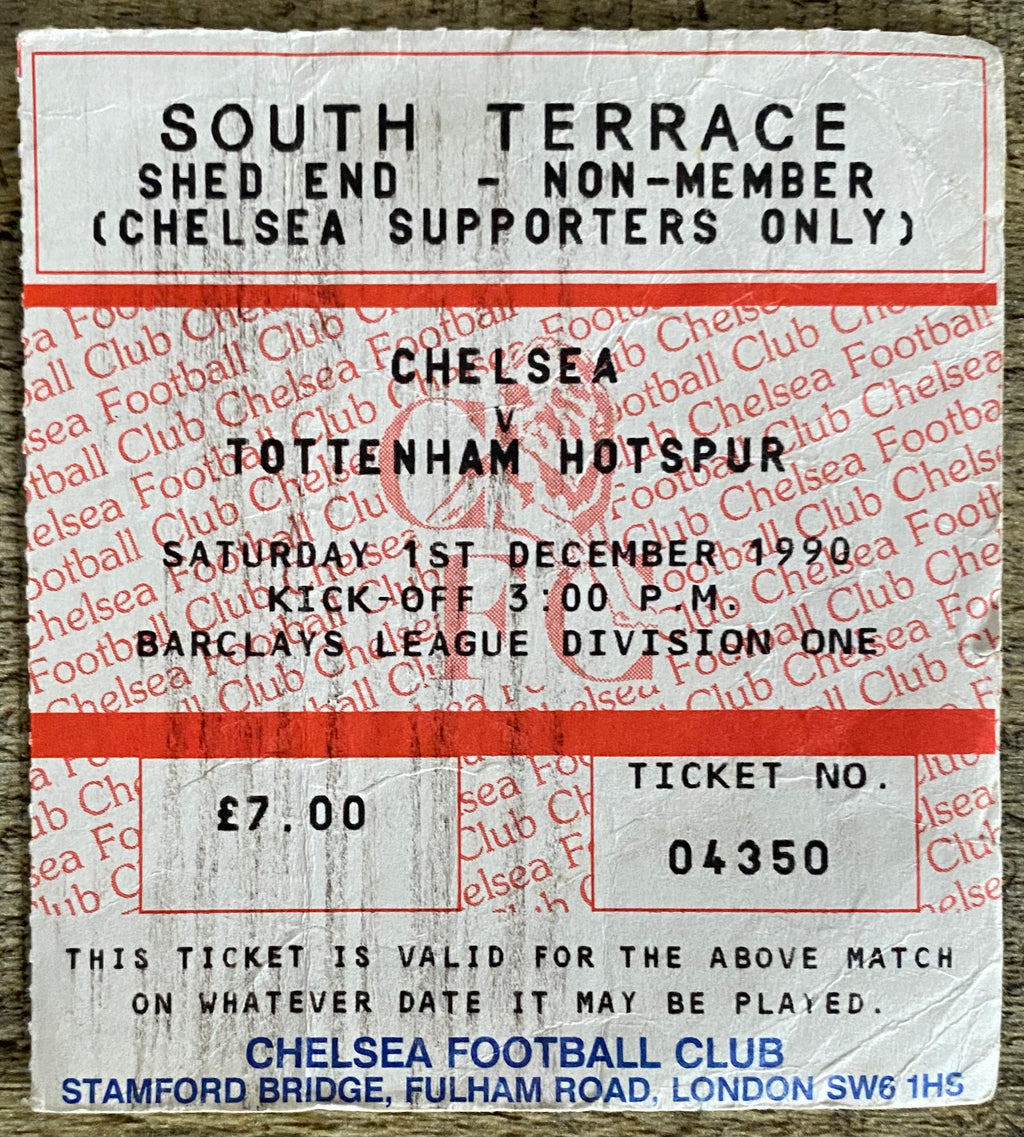 1990/91 ORIGINAL DIVISION 1 TICKET CHELSEA V TOTTENHAM HOTSPUR