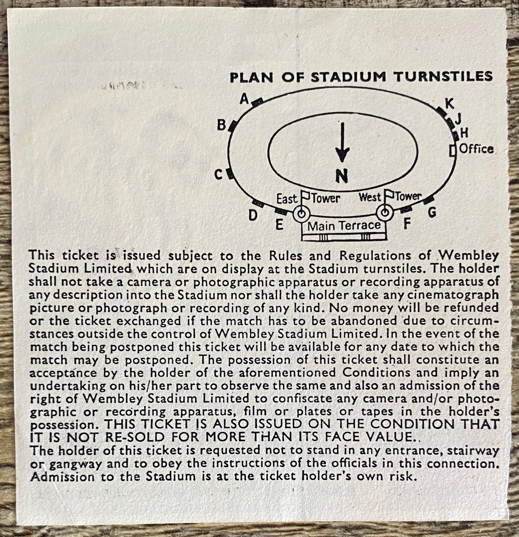 1981 ORIGINAL FA CUP FINAL TICKET TOTTENHAM HOTSPUR V MANCHESTER CITY