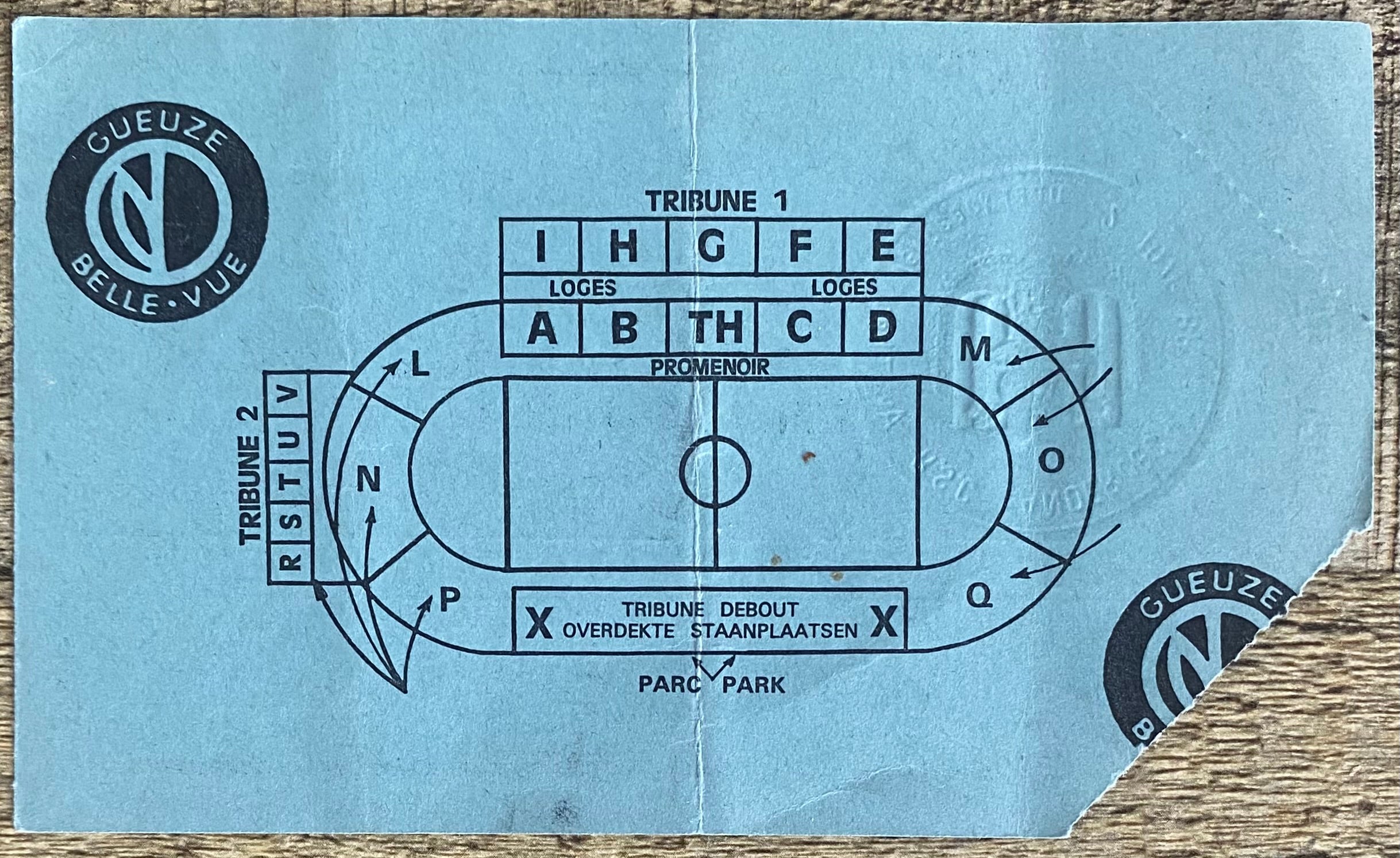 1983/84 ORIGINAL UEFA CUP SEMI FINAL 2ND LEG TICKET ANDERLECHT V NOTTINGHAM FOREST