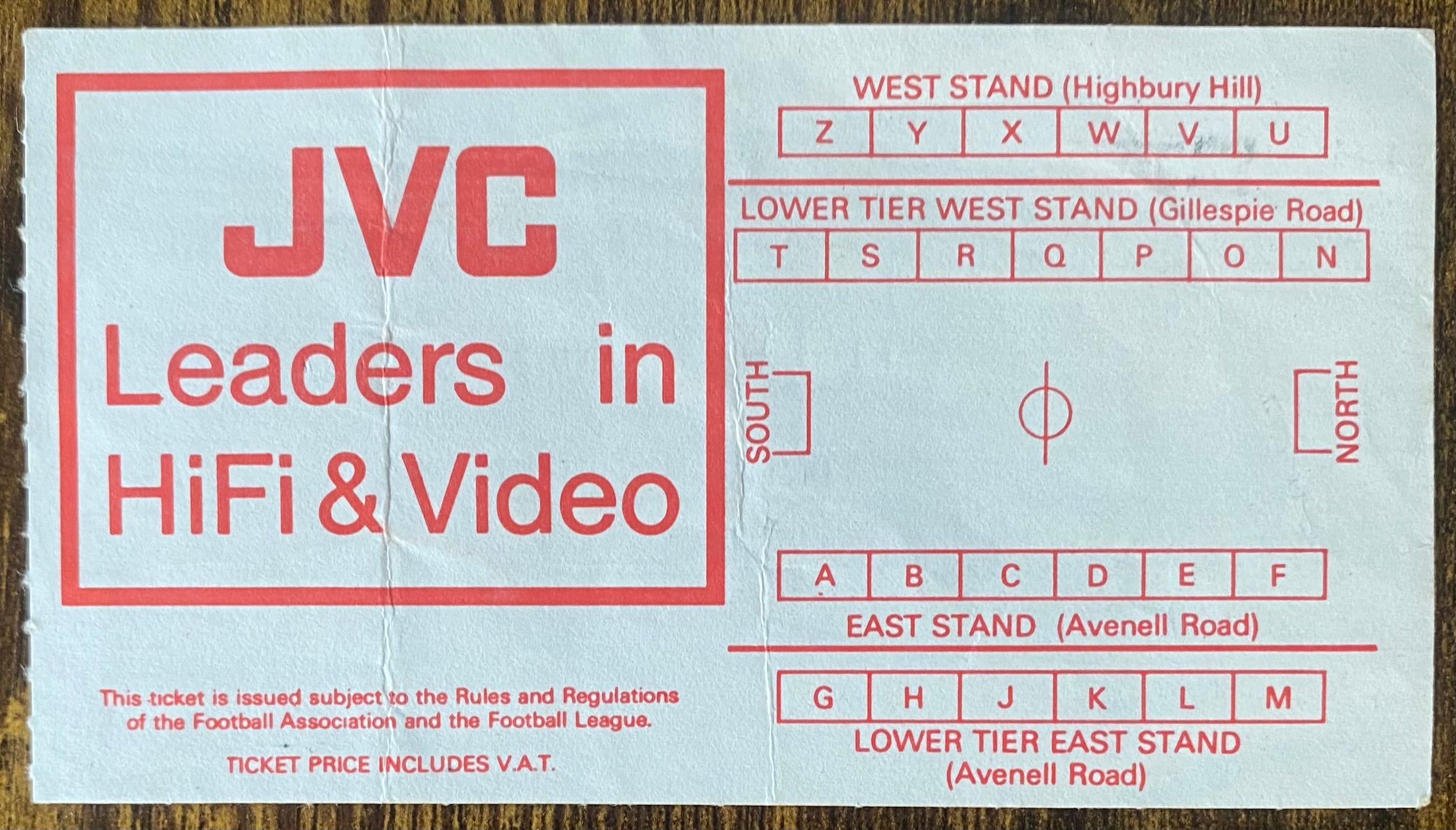 1981/82 ORIGINAL LEAGUE CUP 3RD ROUND TICKET ARSENAL V NORWICH CITY