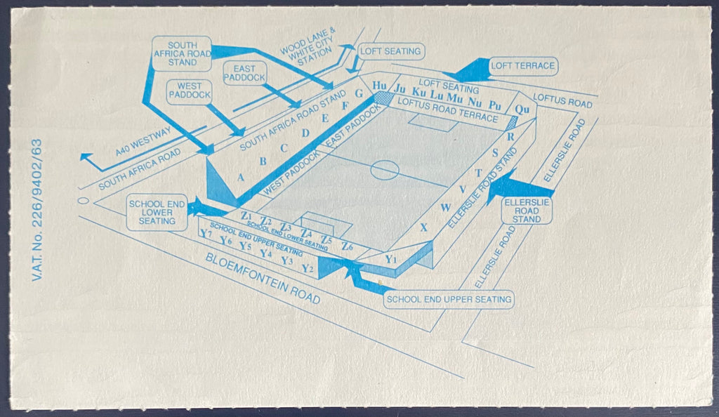 1993/94 ORIGINAL FA PREMIERSHIP TICKET QUEENS PARK RANGERS V LEEDS UNITED