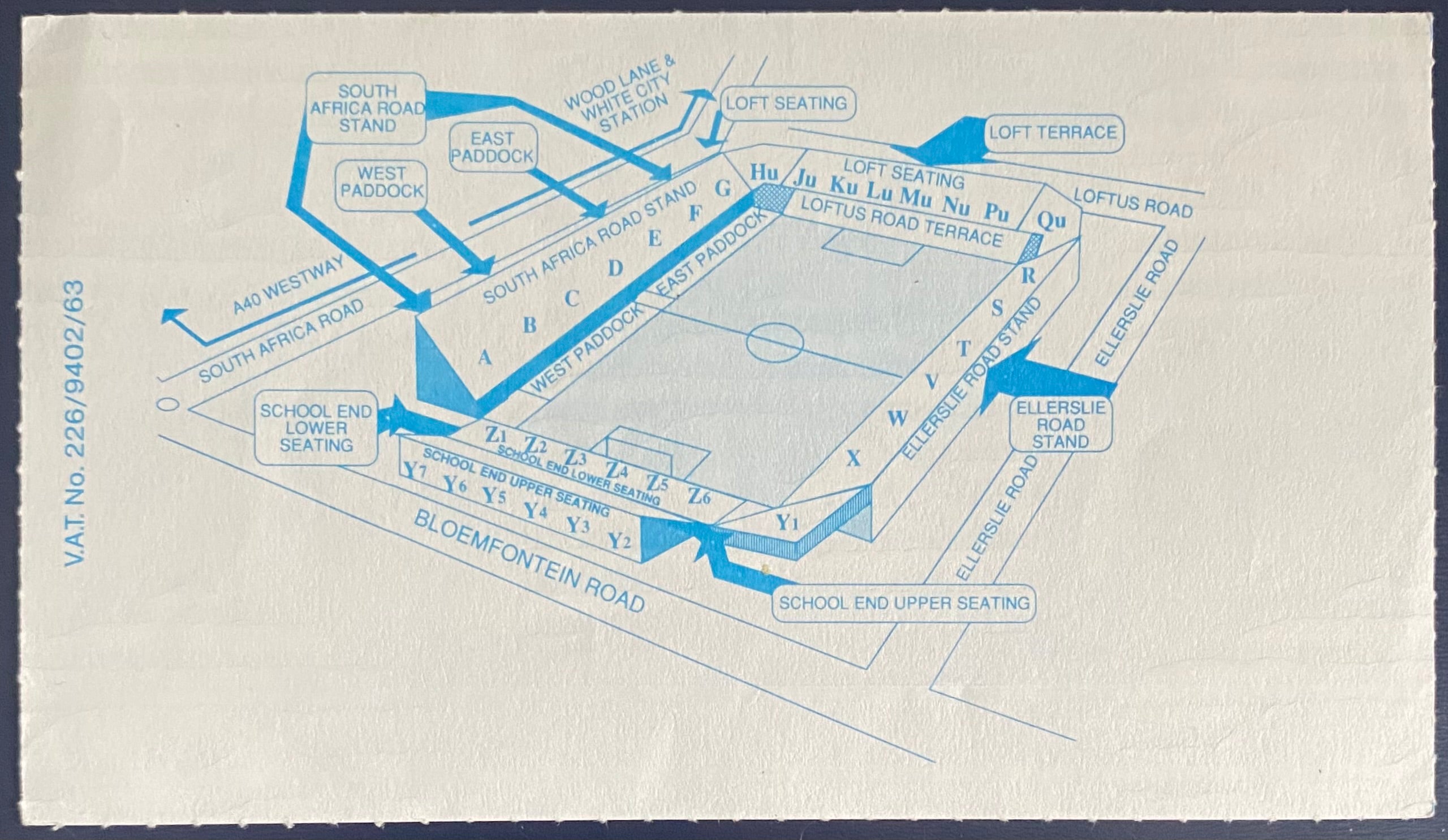 1993/94 ORIGINAL FA PREMIERSHIP TICKET QUEENS PARK RANGERS V LEEDS UNITED