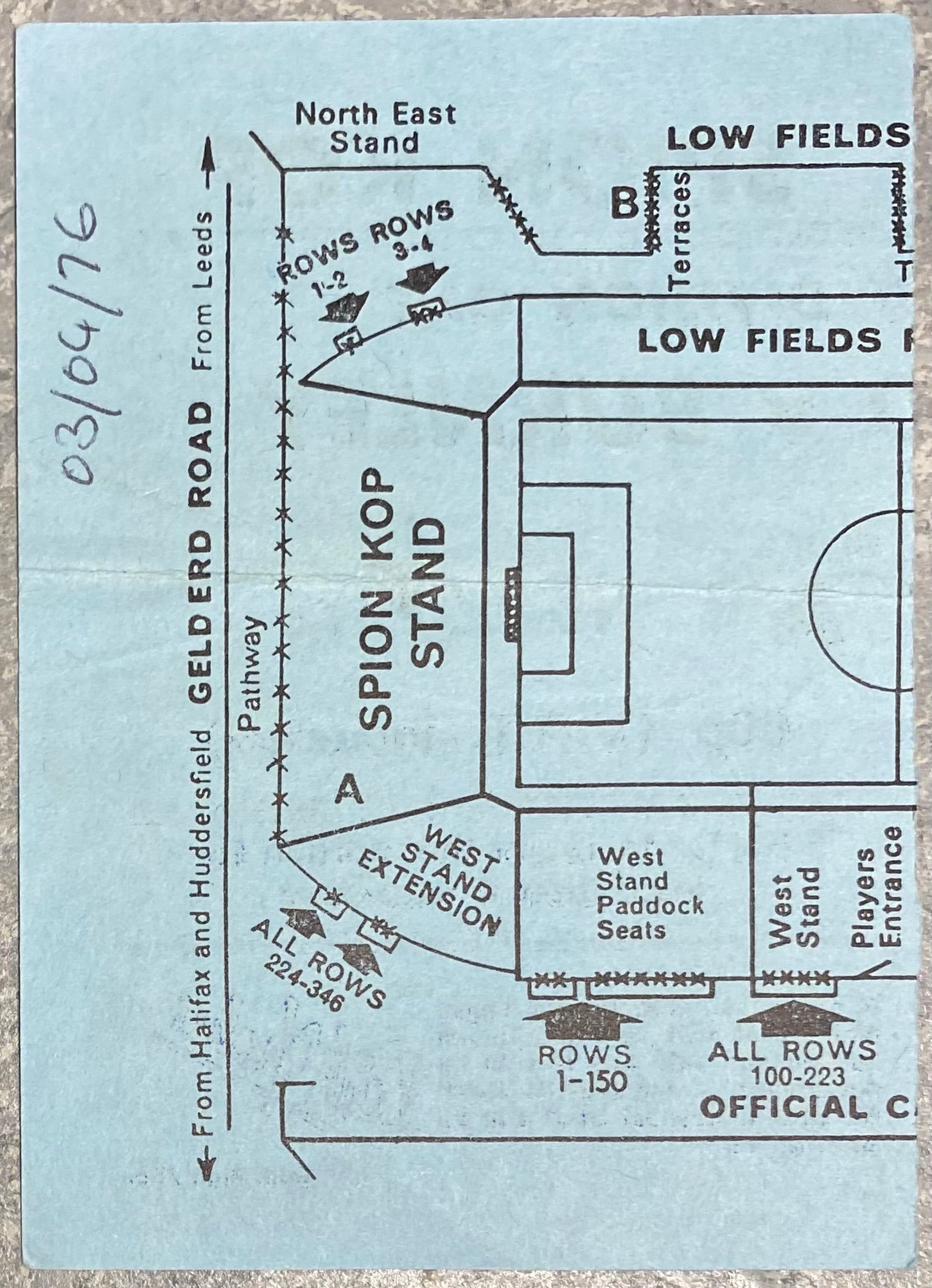 1975/76 ORIGINAL DIVISION ONE TICKET LEEDS UNITED V BURNLEY