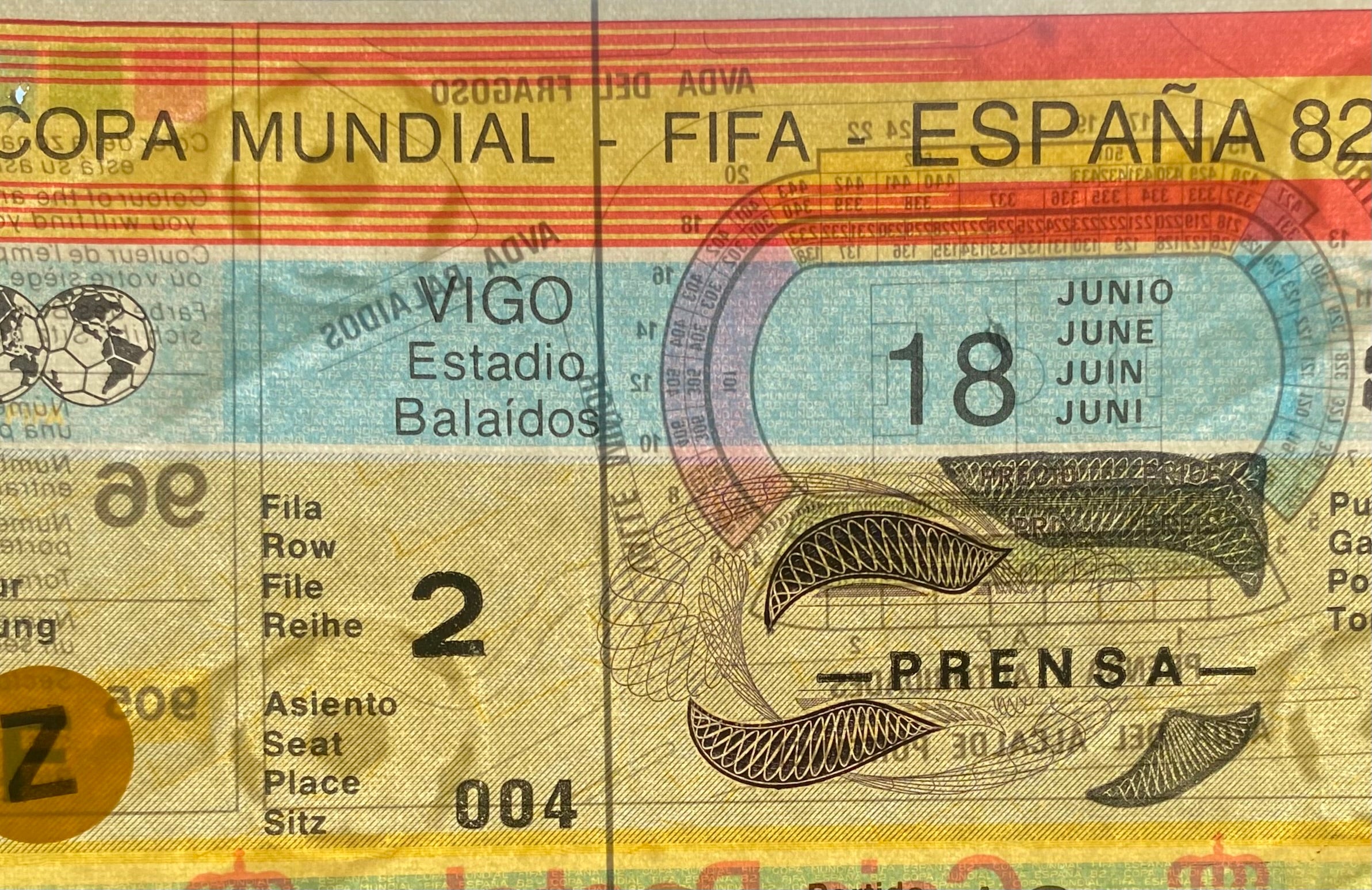 1982 ORIGINAL WORLD CUP 1ST ROUND UNUSED TICKET ITALY V PERU @ VIGO