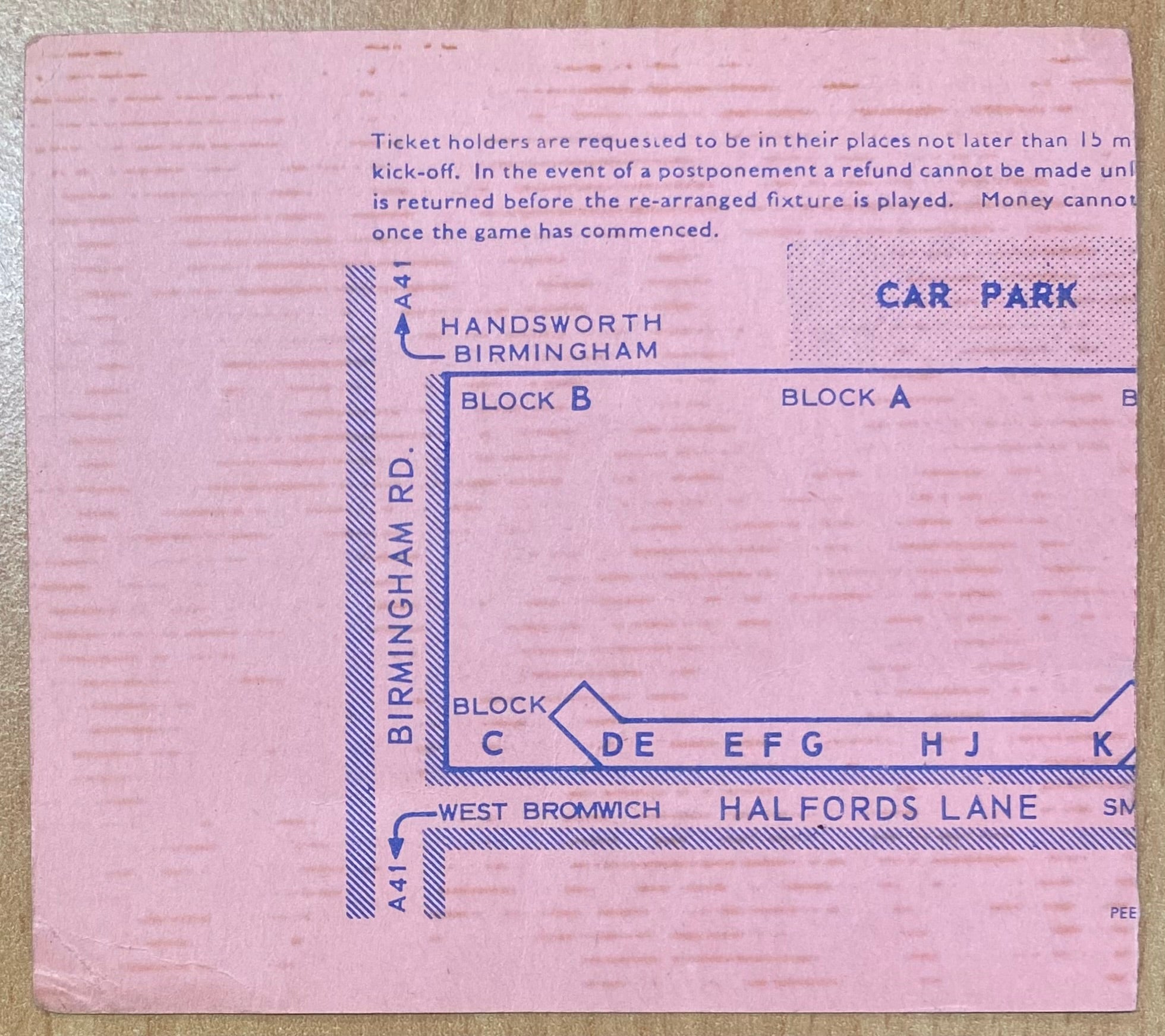 1961/62 ORIGINAL FA CUP 5TH ROUND TICKET WEST BROMWICH ALBION V TOTTENHAM HOTSPUR