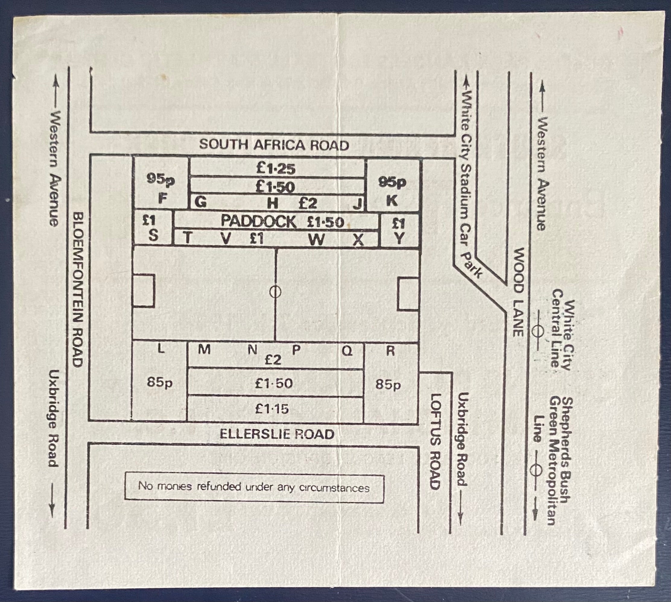 1974/75 ORIGINAL DIVISION 1 TICKET QUEENS PARK RANGERS V BIRMINGHAM CITY