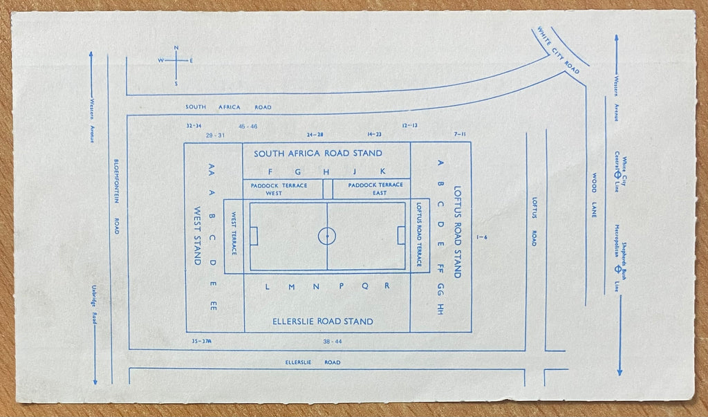 1989/90 ORIGINAL DIVISION 1 TICKET QUEENS PARK RANGERS V DERBY COUNTY