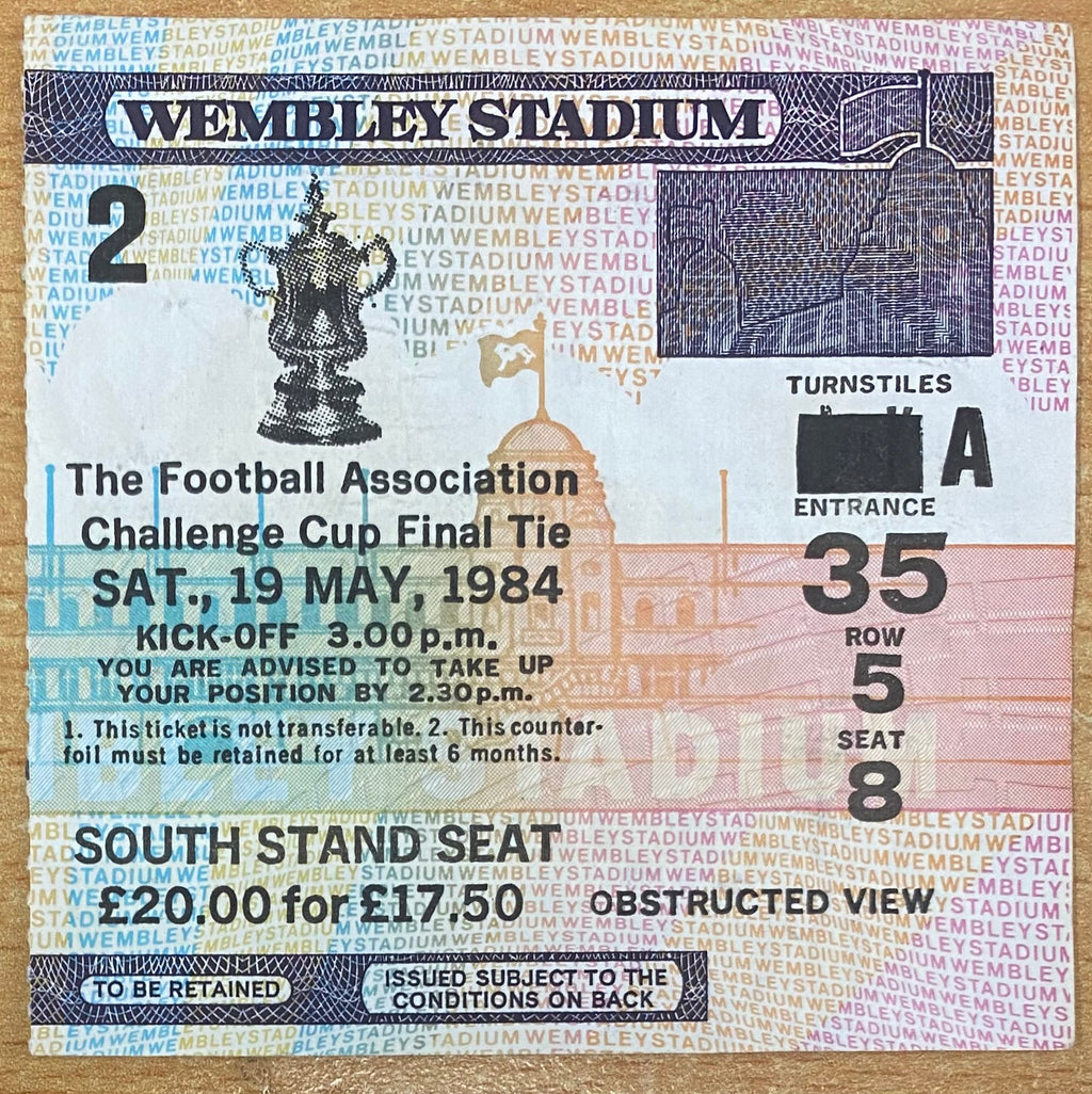 1984 ORIGINAL FA CUP FINAL TICKET EVERTON V WATFORD