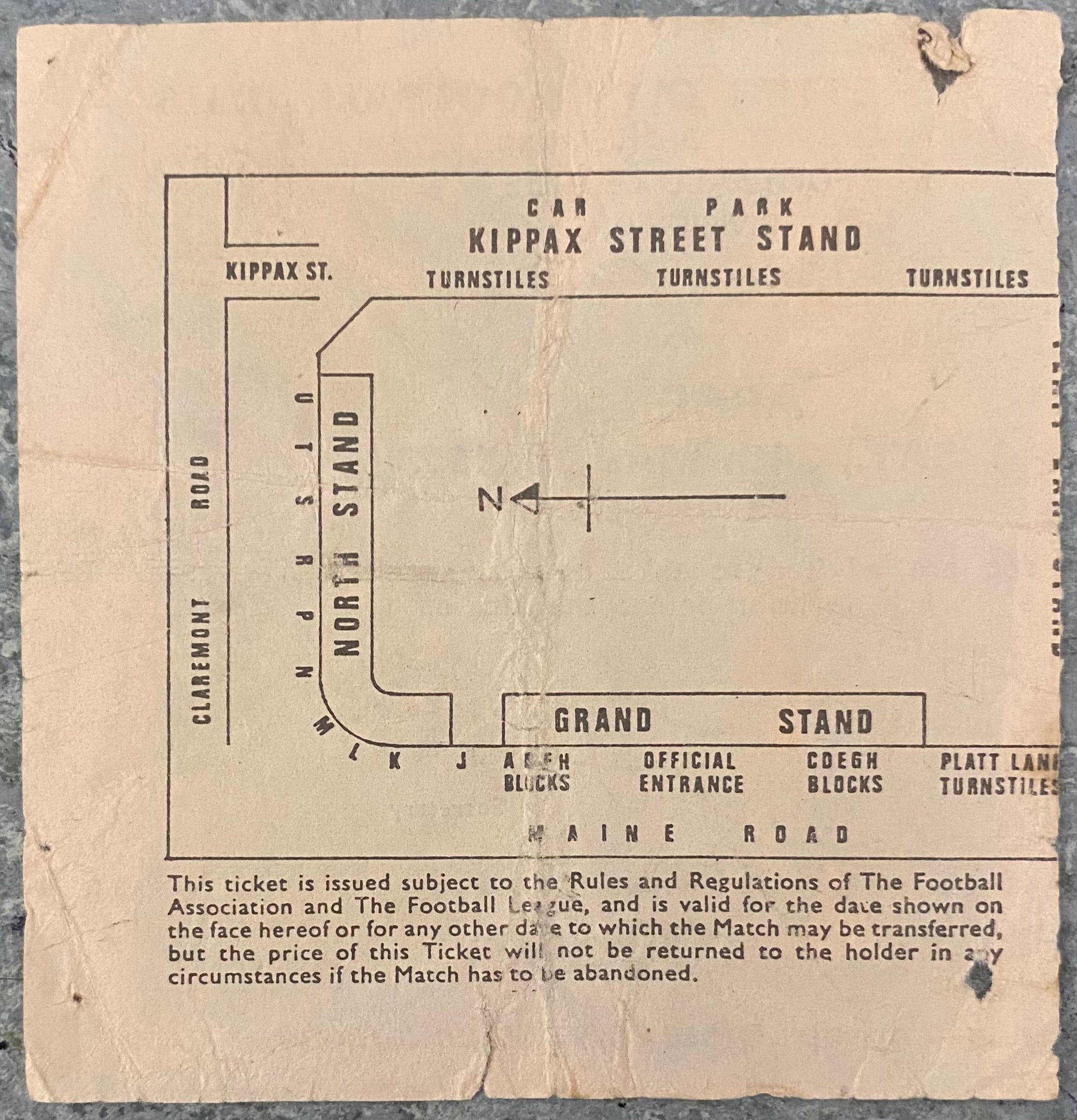 1972/73 ORIGINAL DIVISION 1 TICKET MANCHESTER CITY V ARSENAL