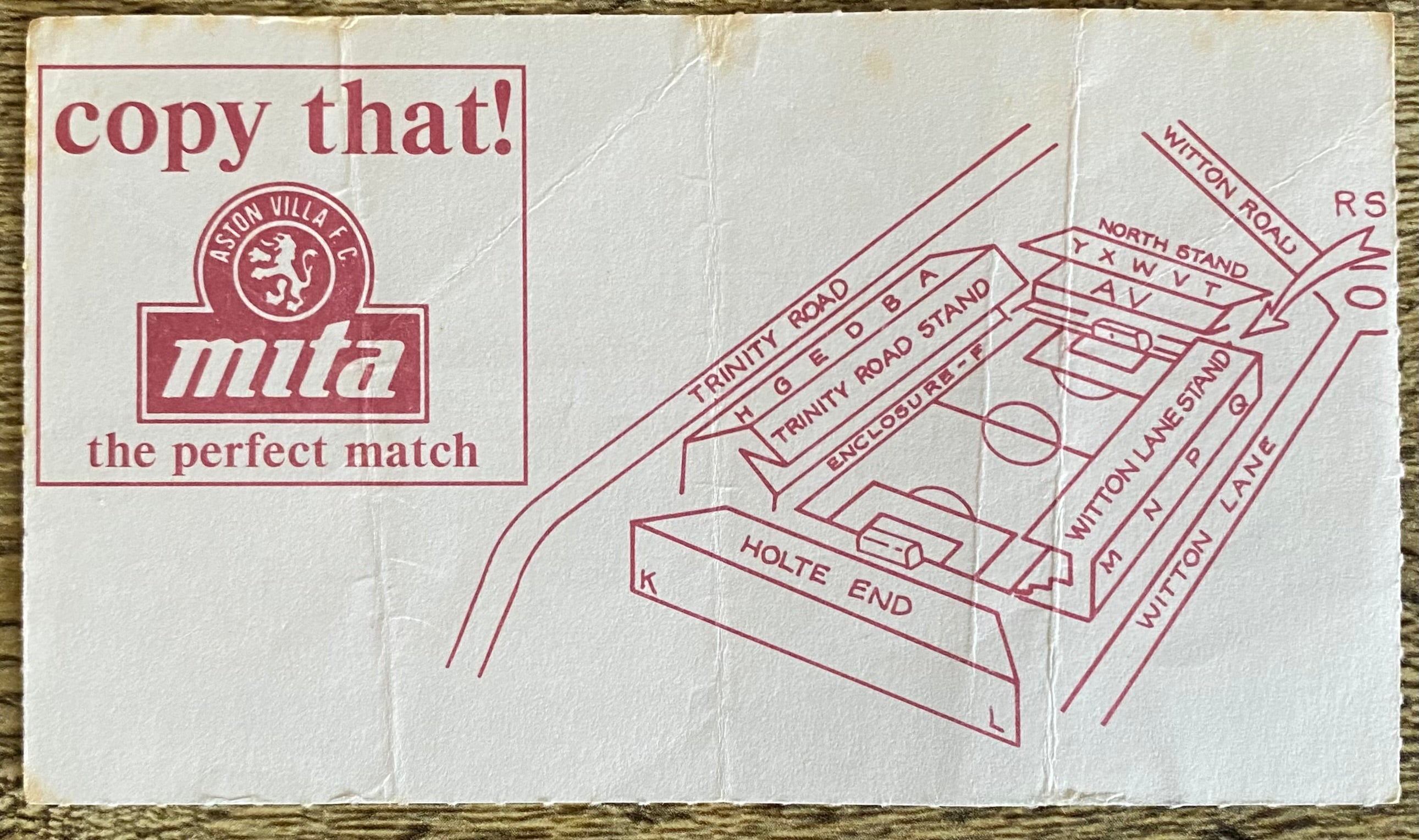 1992/93 ORIGINAL PREMIER LEAGUE TICKET ASTON VILLA V MIDDLESBROUGH