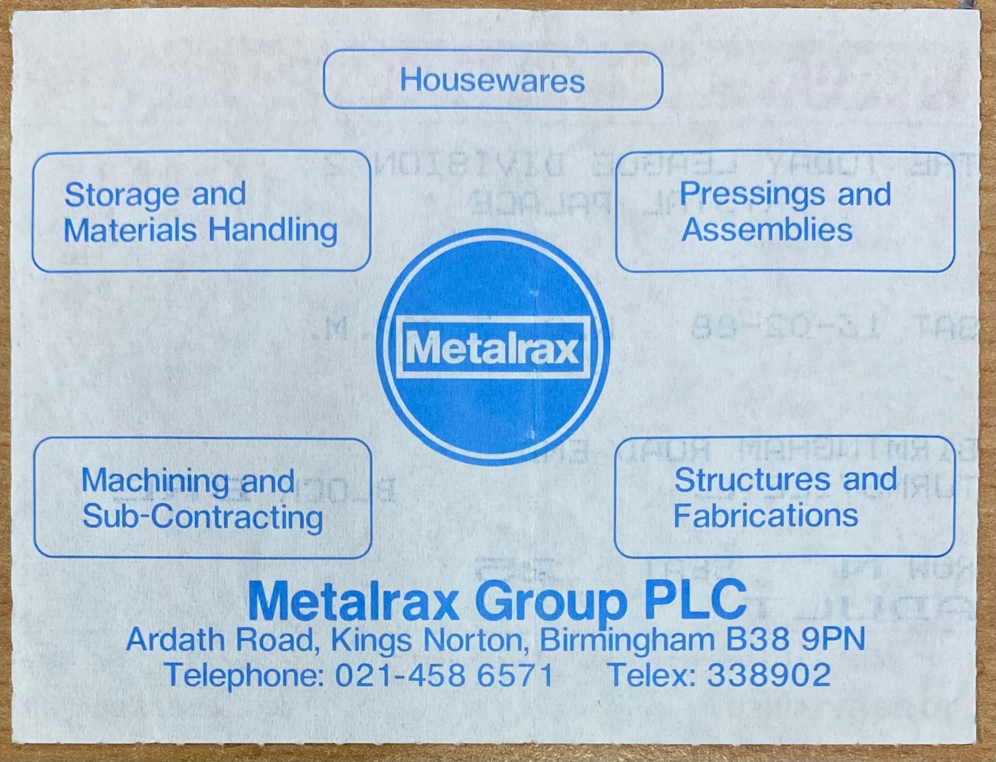 1987/88 ORIGINAL DIVISION 2 TICKET WEST BROMWICH ALBION V CRYSTAL PALACE