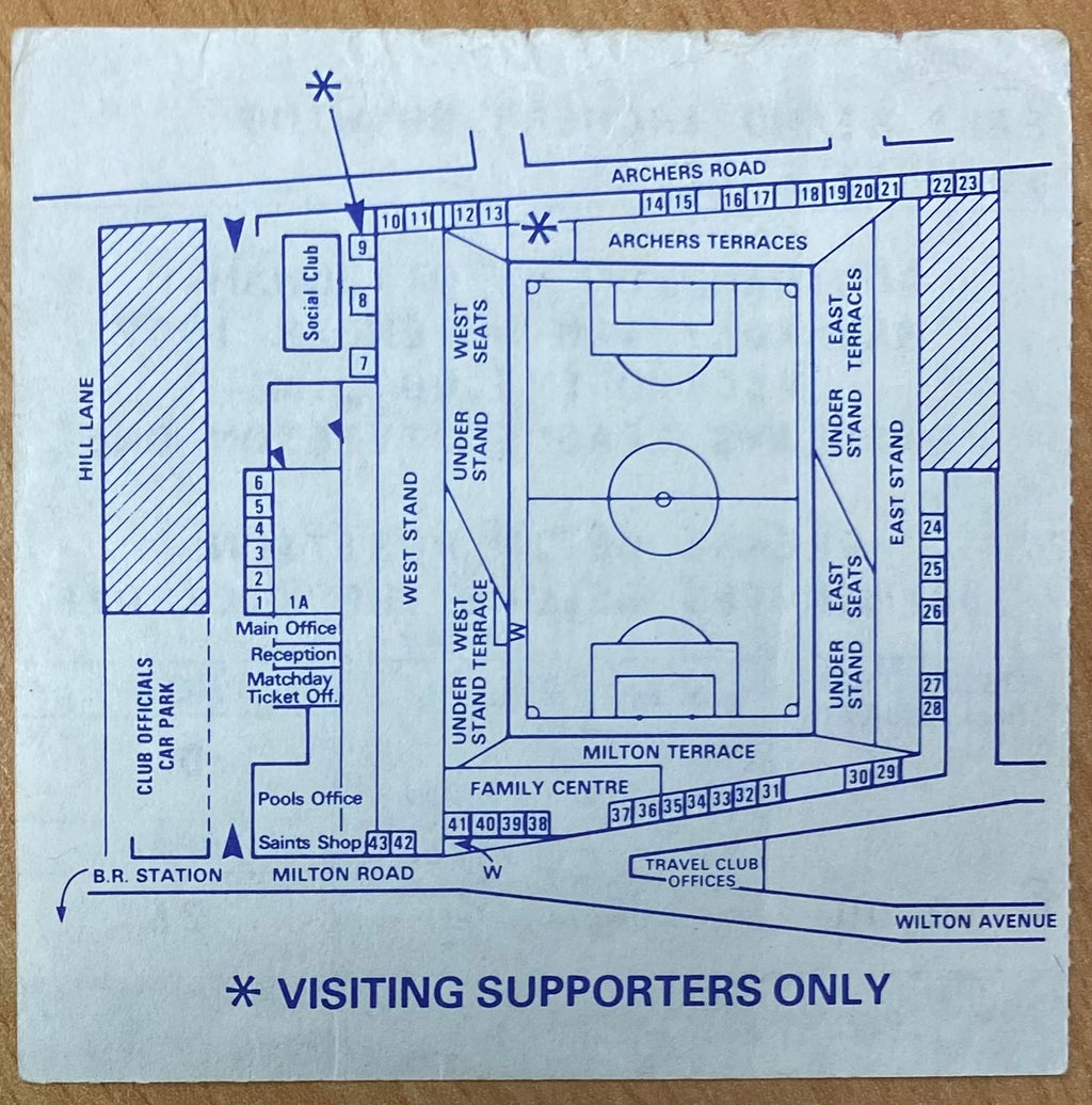 1989/90 ORIGINAL DIVISION ONE TICKET SOUTHAMPTON V TOTTENHAM HOTSPUR