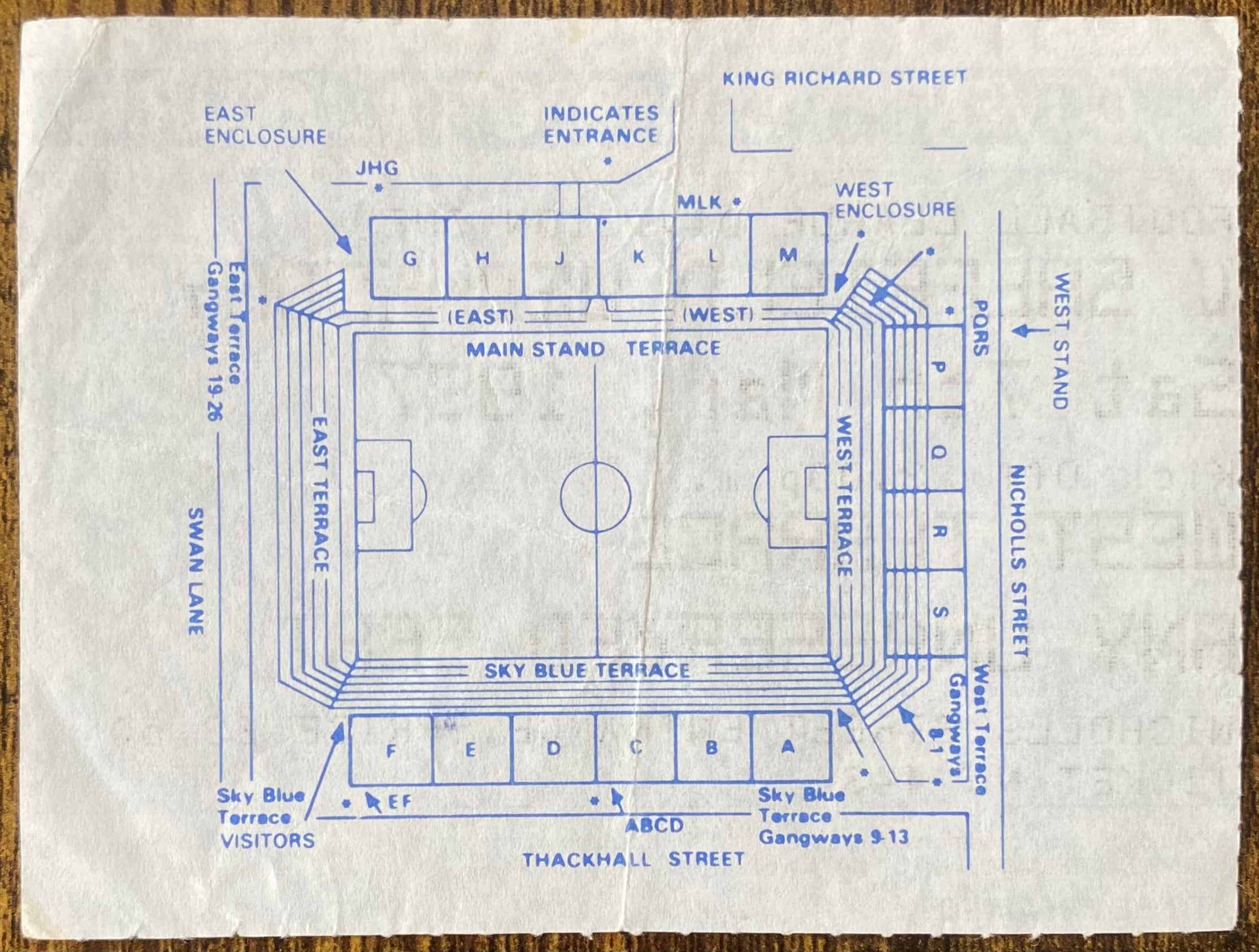 1986/87 ORIGINAL DIVISION 1 TICKET COVENTRY CITY V SHEFFIELD WEDNESDAY