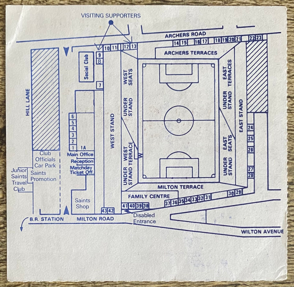 1990/91 ORIGINAL DIVISION ONE TICKET SOUTHAMPTON V CRYSTAL PALACE