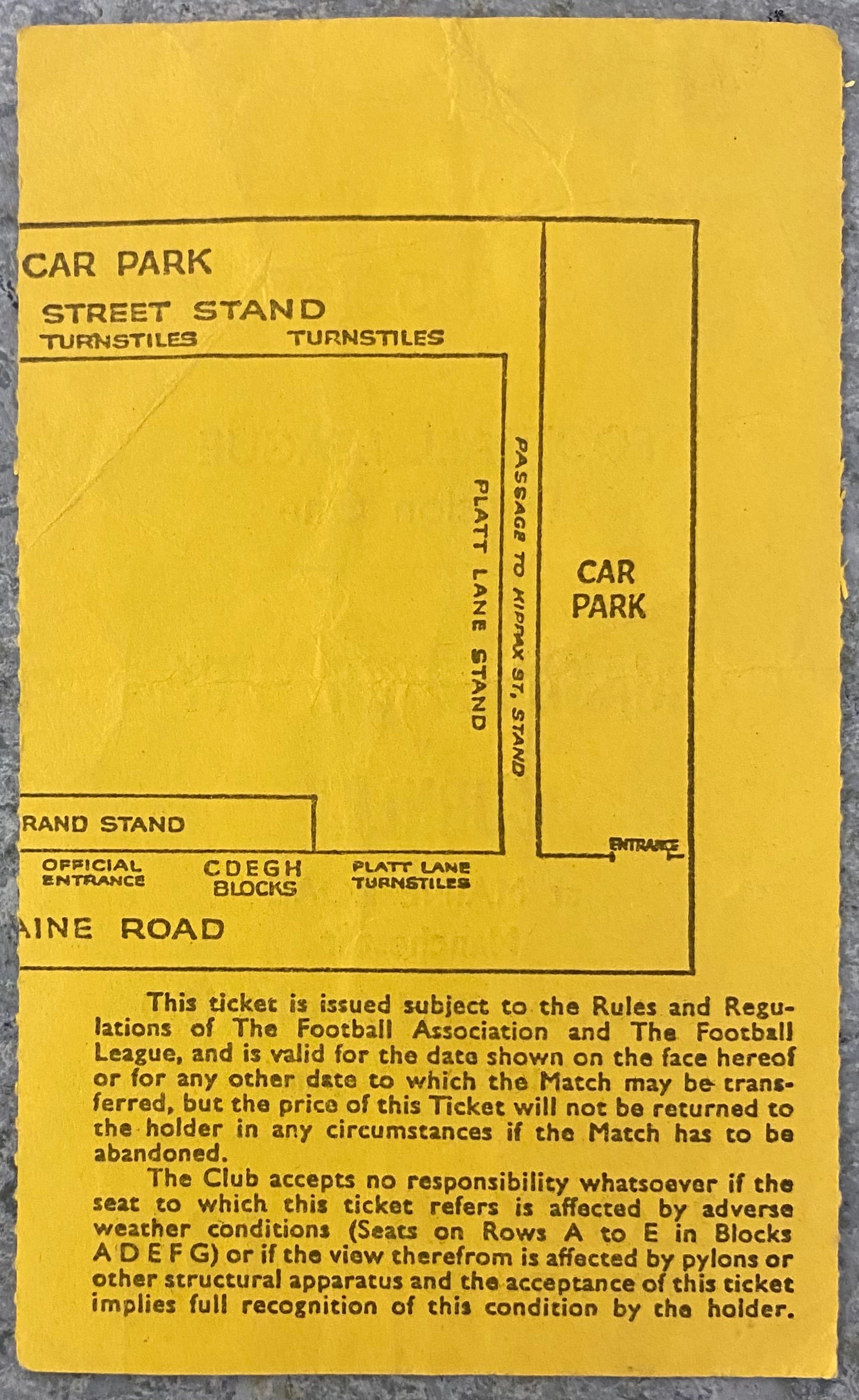 1970/71 ORIGINAL DIVISION 1 TICKET MANCHESTER CITY V BURNLEY